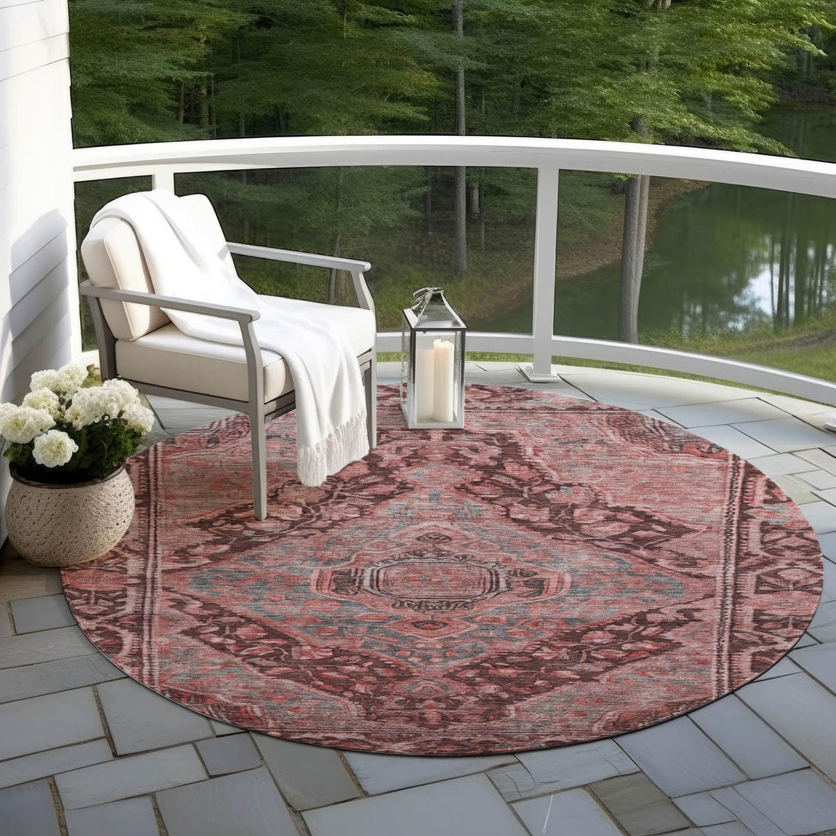 Addison Rugs Kaelanor Orange Washable Indoor-Outdoor Rug
