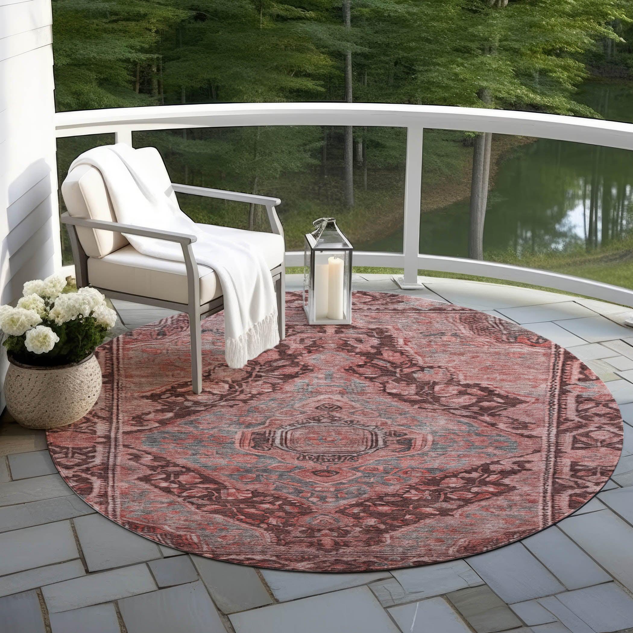 Addison Rugs Kaelanor Orange Washable Indoor-Outdoor Rug