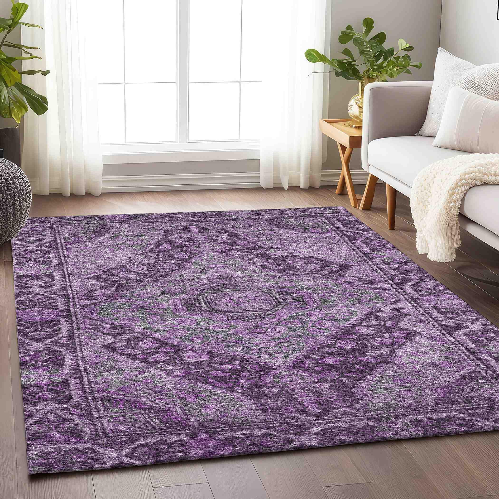 Addison Rugs Kaelanor Purple Washable Indoor-Outdoor Rug