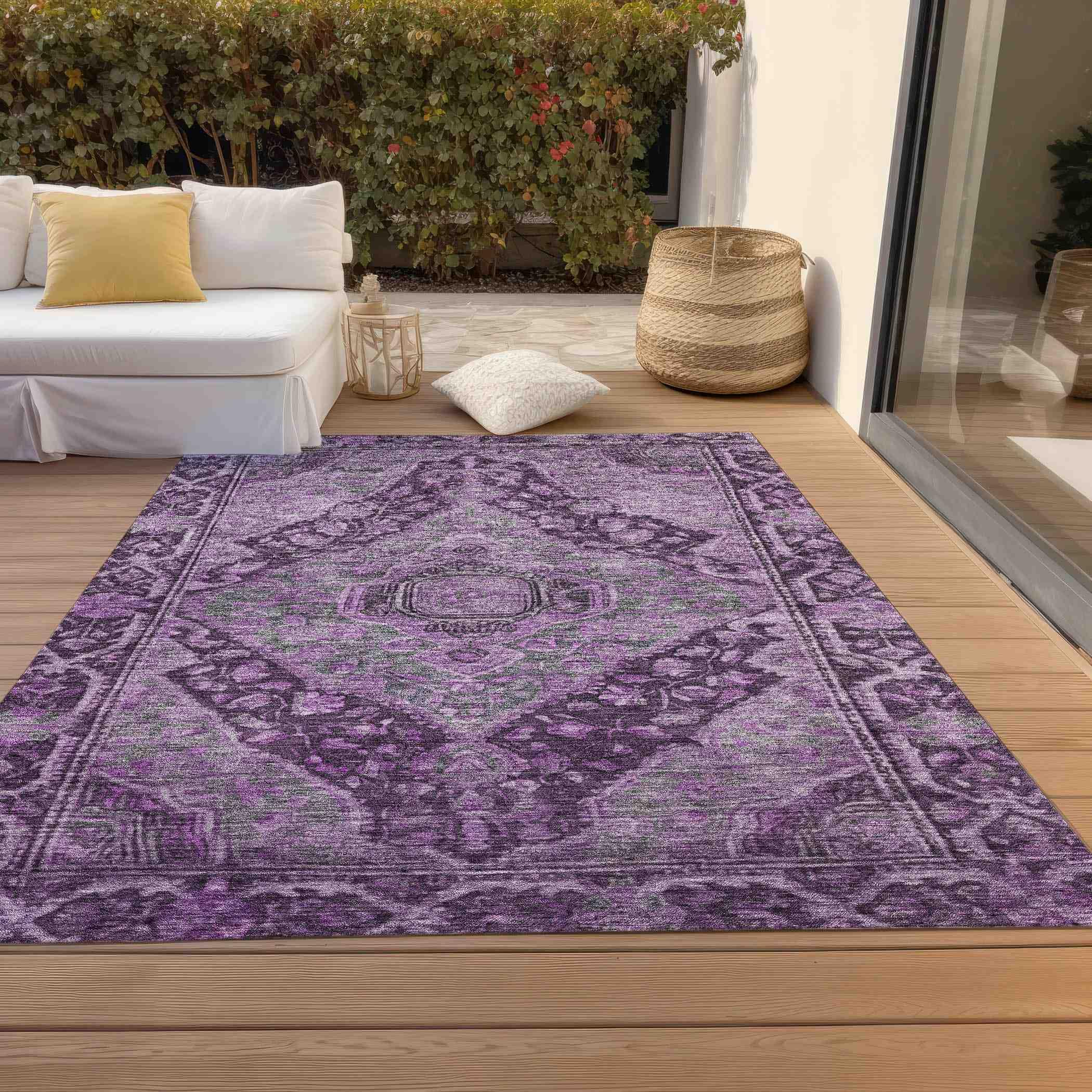 Addison Rugs Kaelanor Purple Washable Indoor-Outdoor Rug