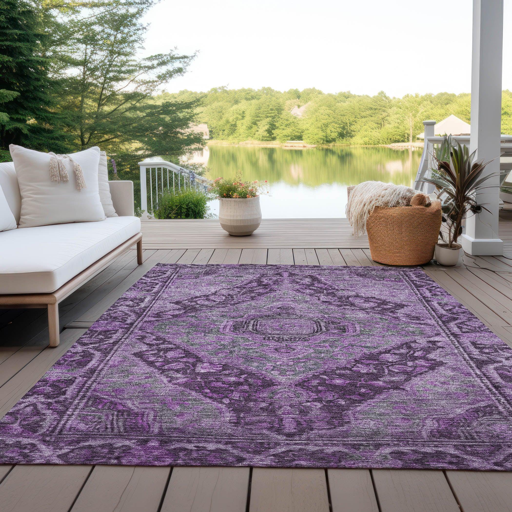 Addison Rugs Kaelanor Purple Washable Indoor-Outdoor Rug