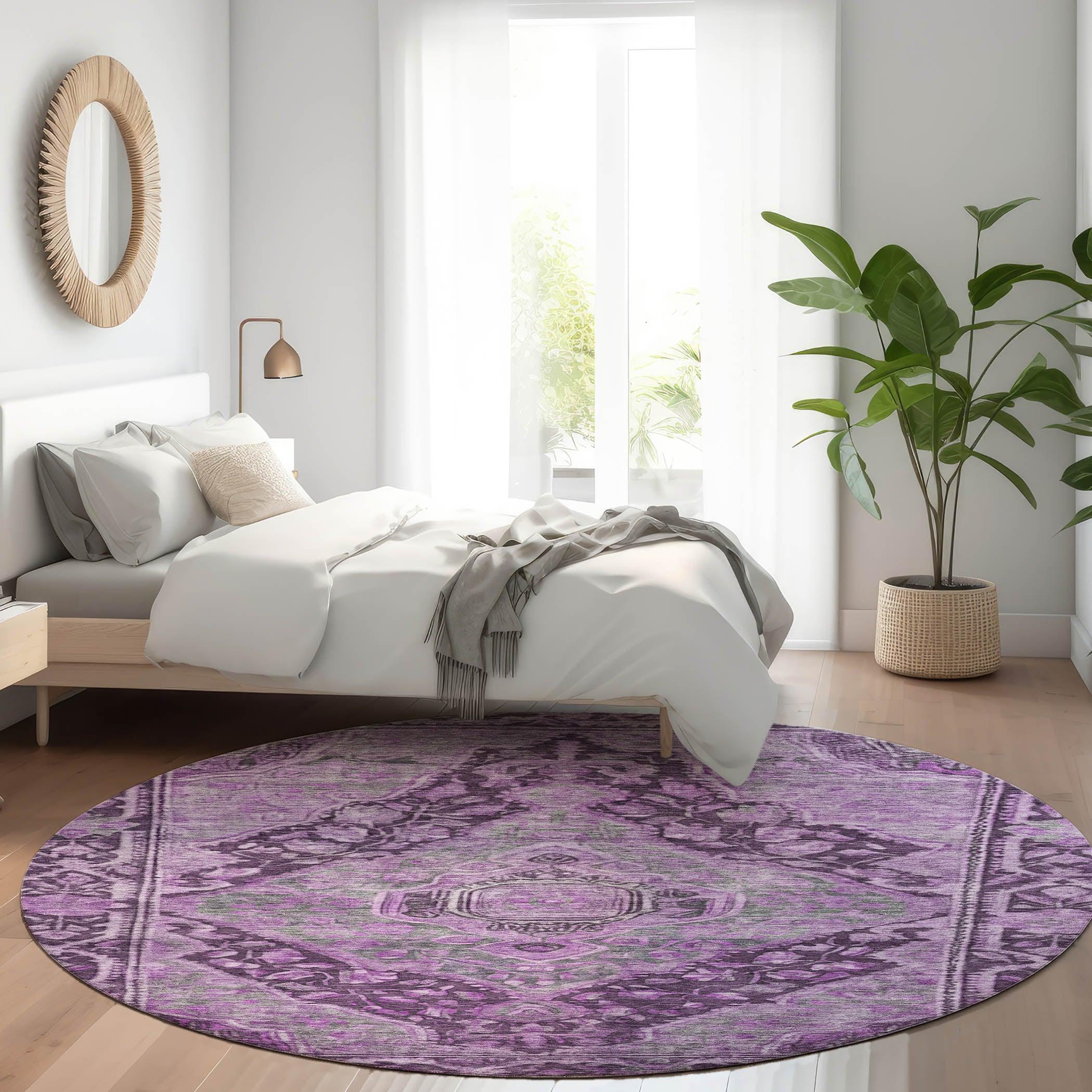 Addison Rugs Kaelanor Purple Washable Indoor-Outdoor Rug