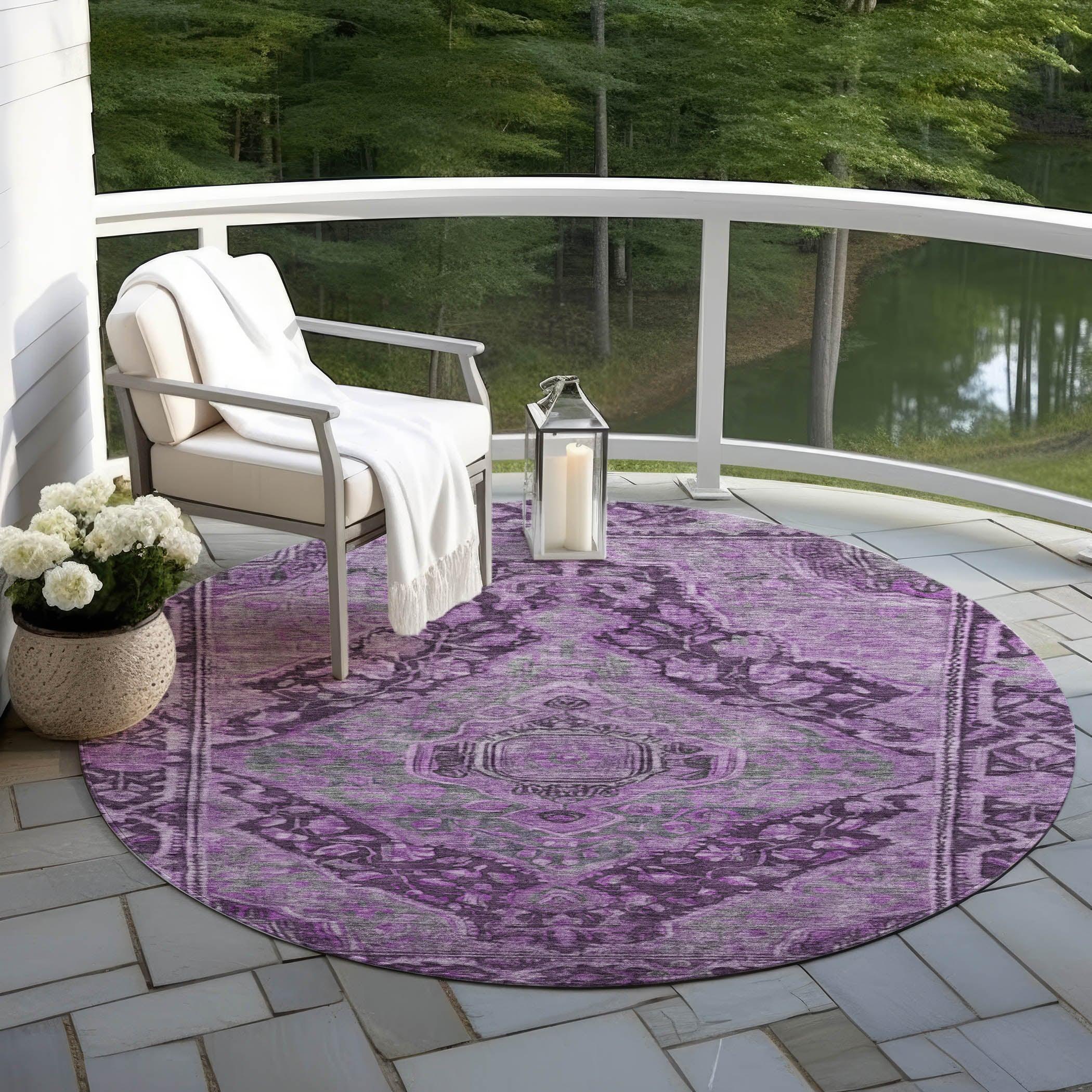 Addison Rugs Kaelanor Purple Washable Indoor-Outdoor Rug