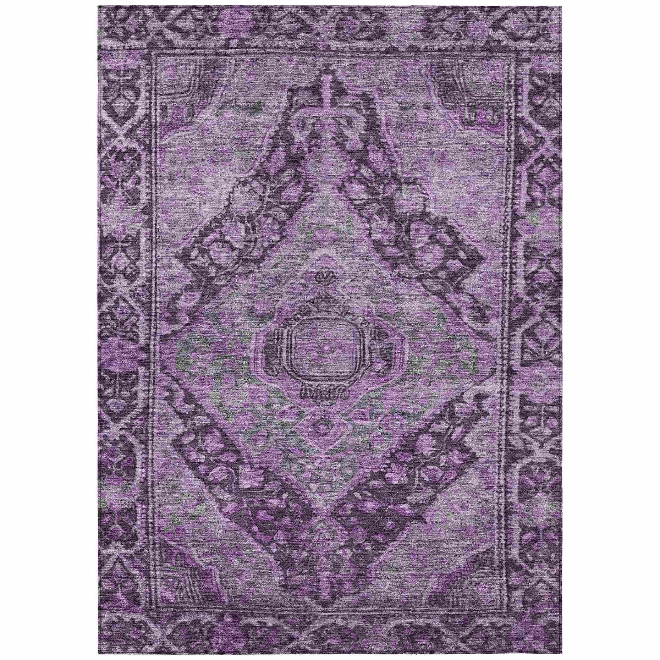 Addison Rugs Kaelanor Purple Washable Indoor-Outdoor Rug