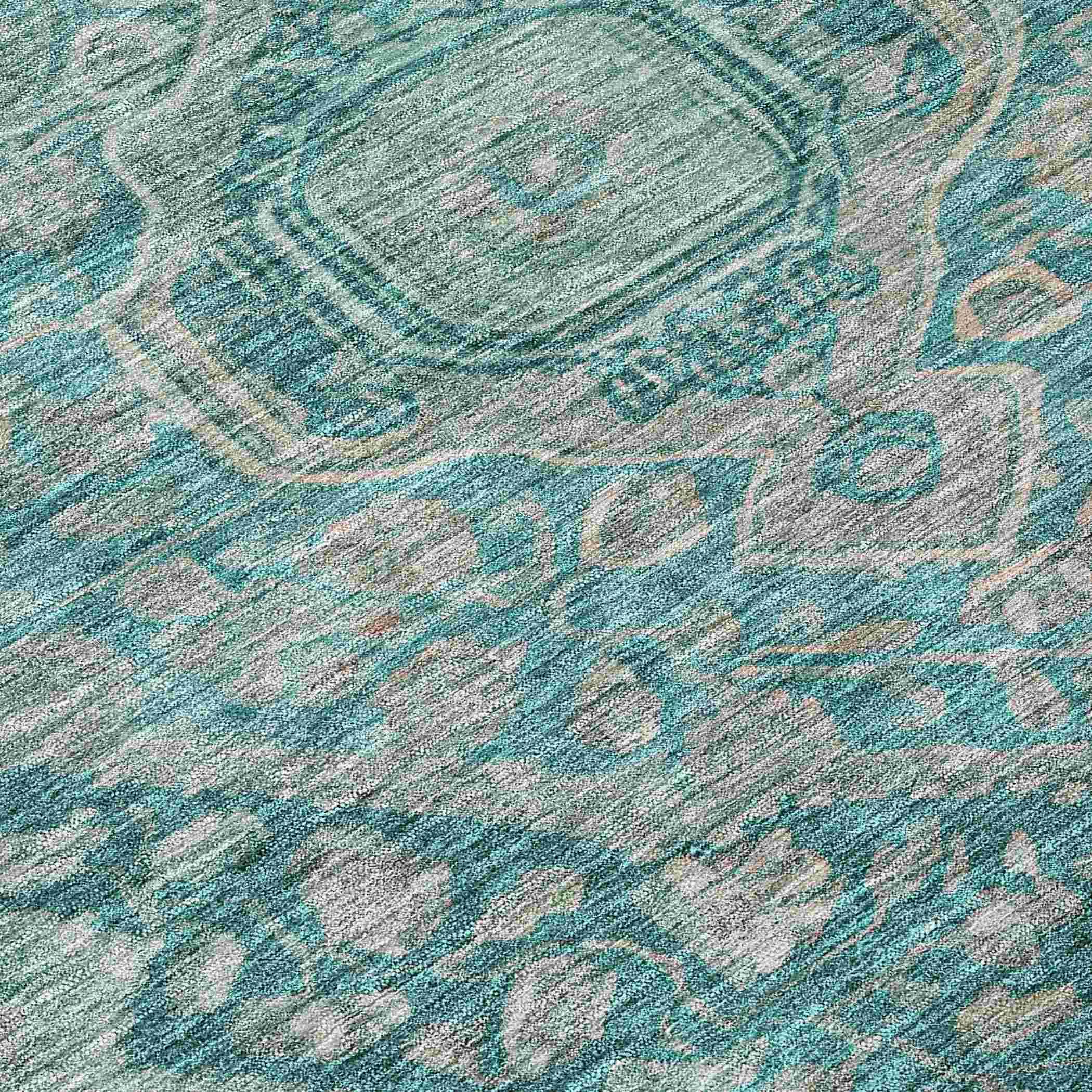 Addison Rugs Kaelanor Teal Washable Indoor-Outdoor Rug