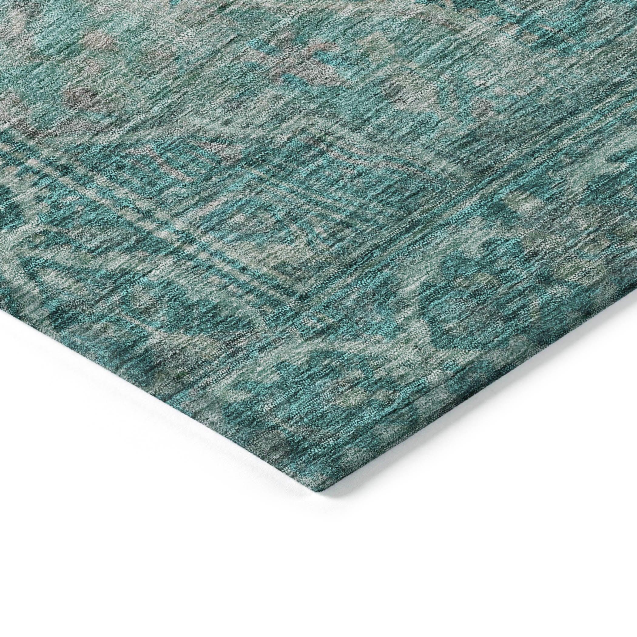Addison Rugs Kaelanor Teal Washable Indoor-Outdoor Rug