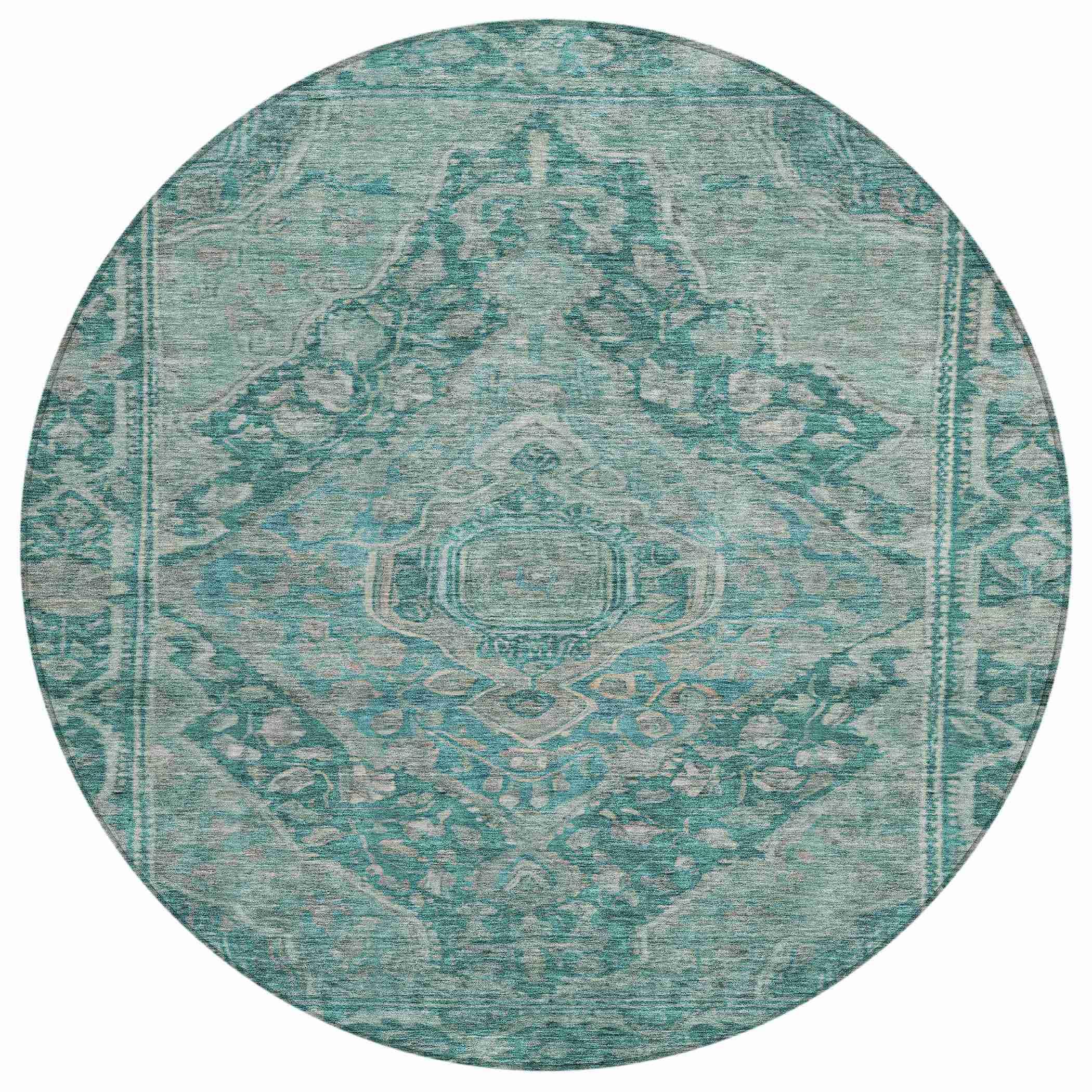 Addison Rugs Kaelanor Teal Washable Indoor-Outdoor Rug