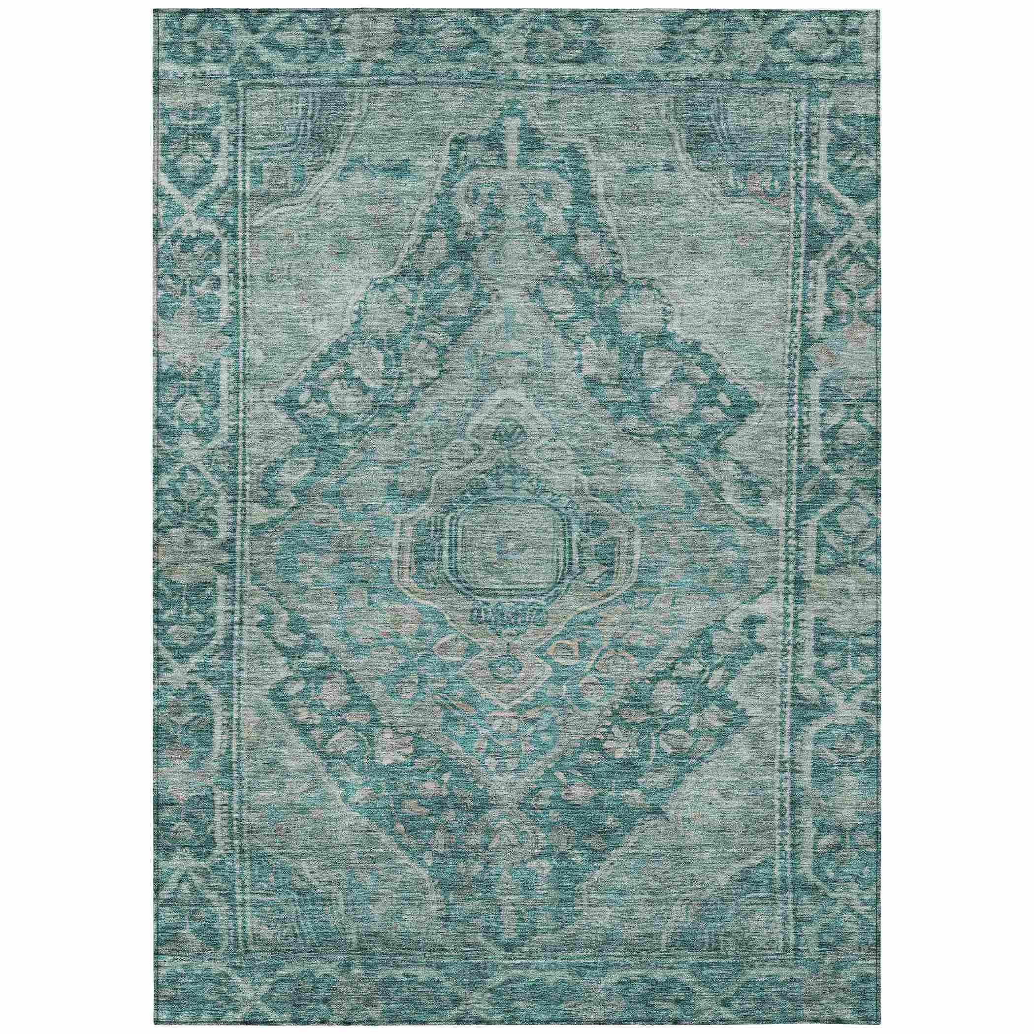 Addison Rugs Kaelanor Teal Washable Indoor-Outdoor Rug