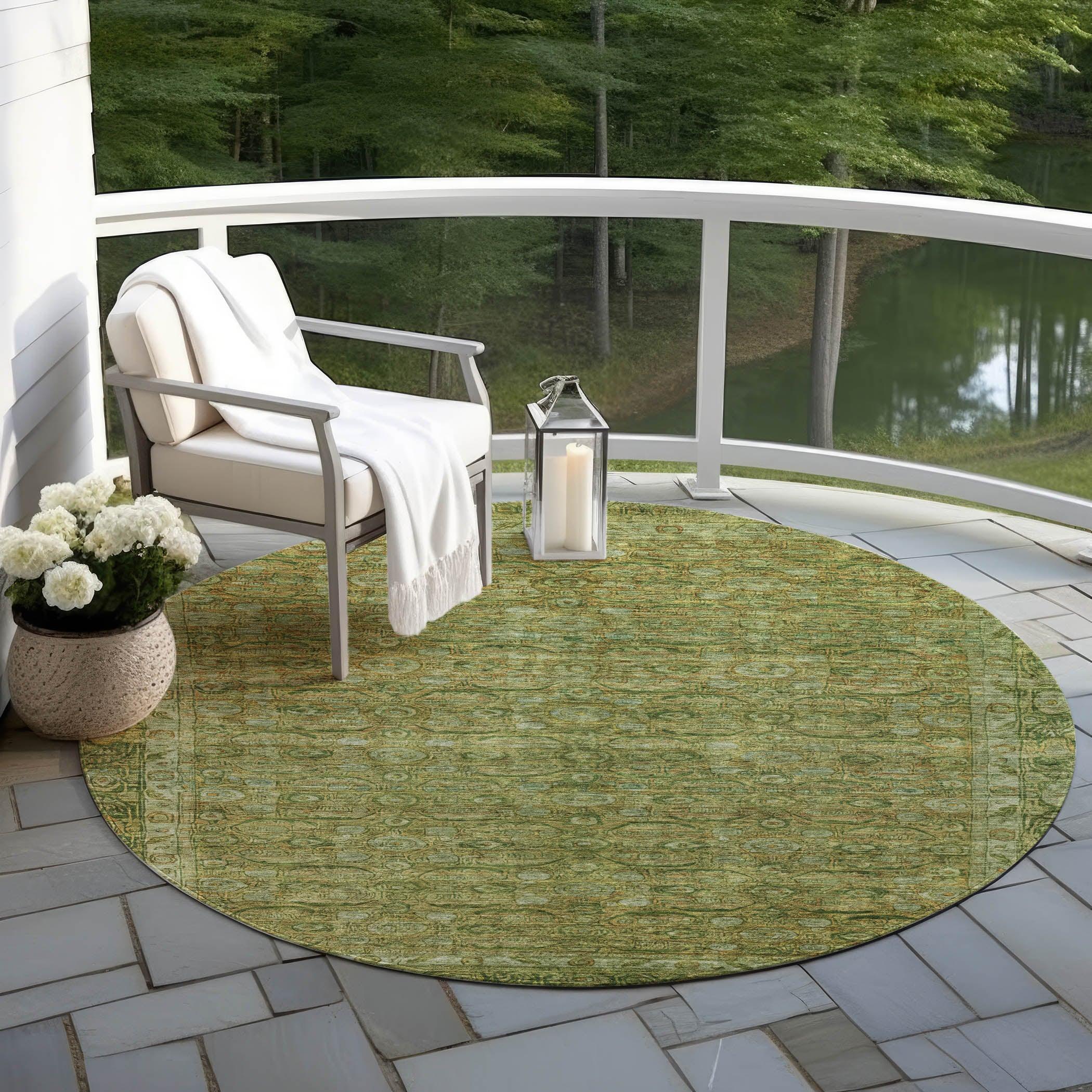 Addison Rugs Kaelara Green Washable Indoor-Outdoor Rug
