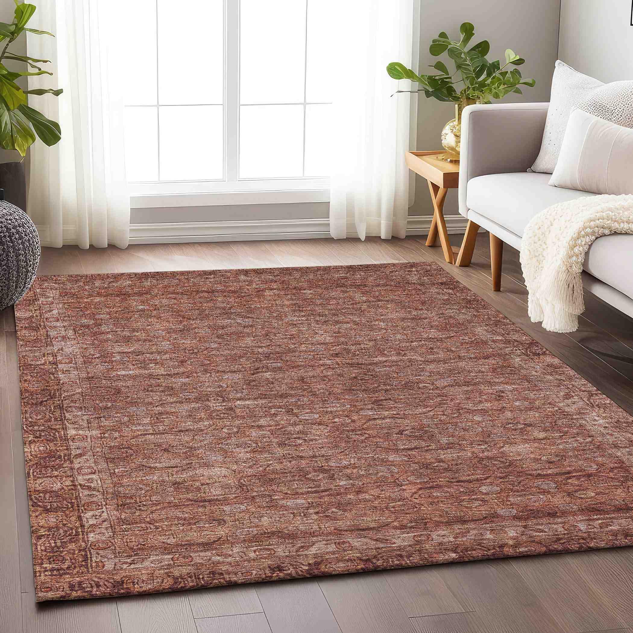Addison Rugs Kaelara Orange Washable Indoor-Outdoor Rug