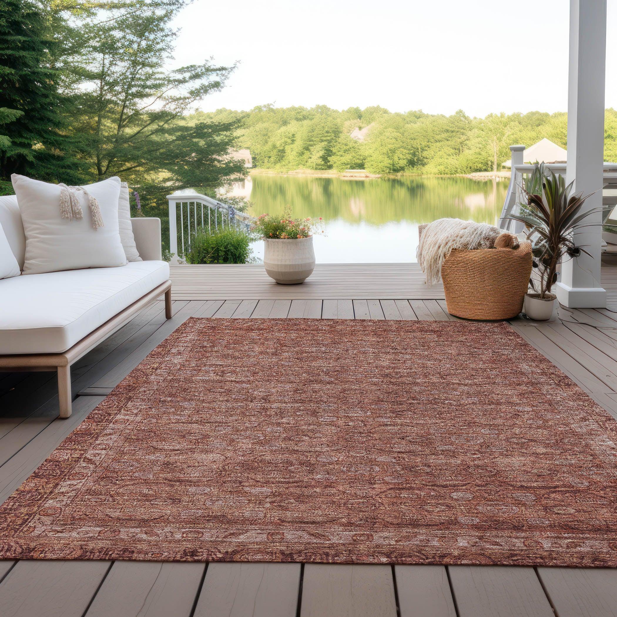 Addison Rugs Kaelara Orange Washable Indoor-Outdoor Rug