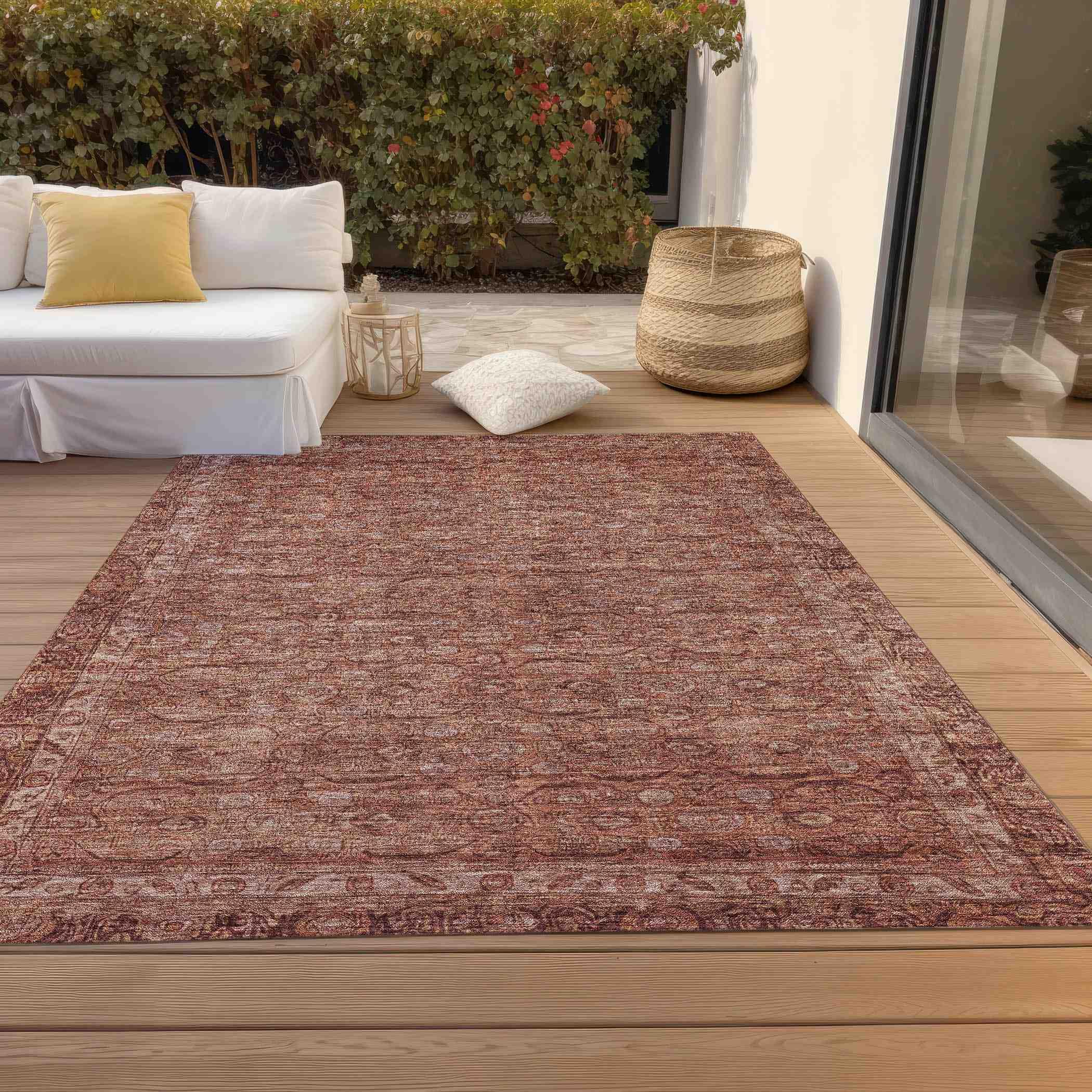 Addison Rugs Kaelara Orange Washable Indoor-Outdoor Rug