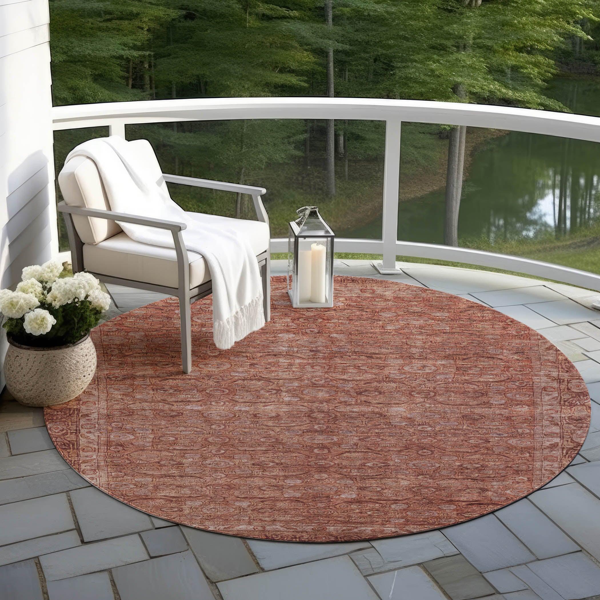 Addison Rugs Kaelara Orange Washable Indoor-Outdoor Rug