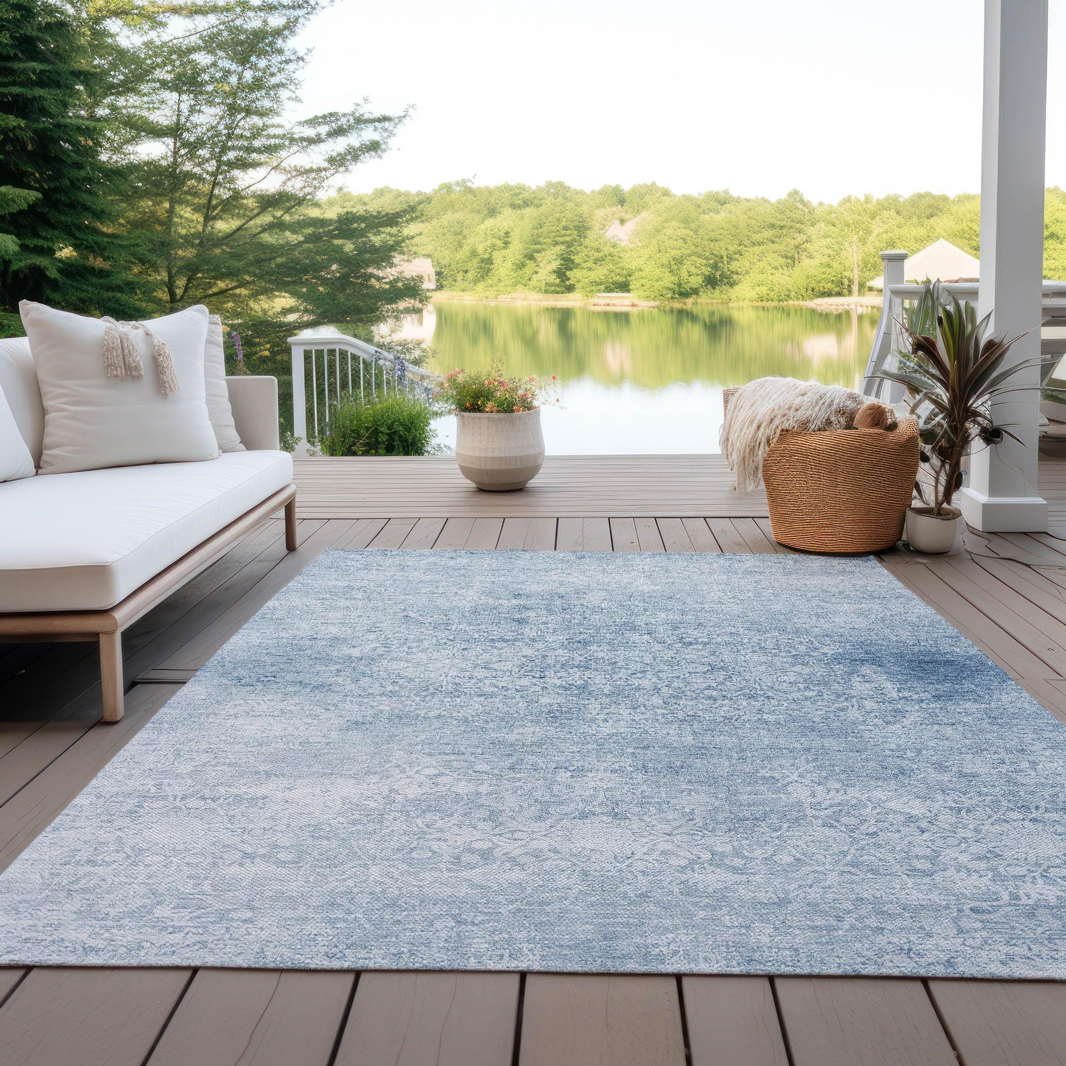 Addison Rugs Kaelas Blue Washable Indoor-Outdoor Rug