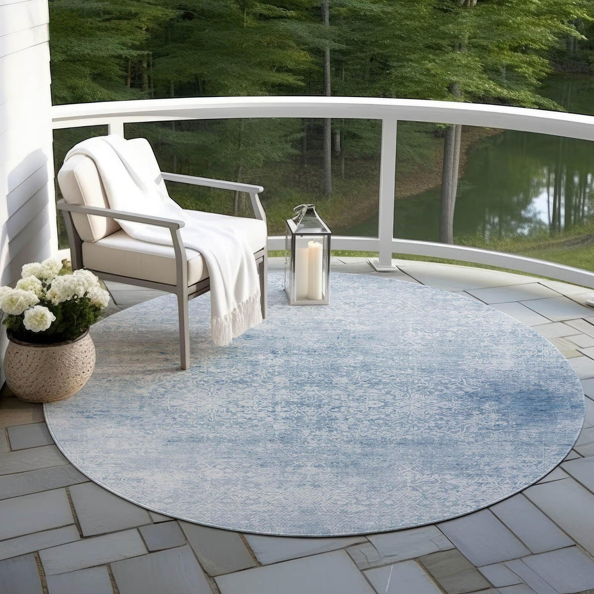 Addison Rugs Kaelas Blue Washable Indoor-Outdoor Rug