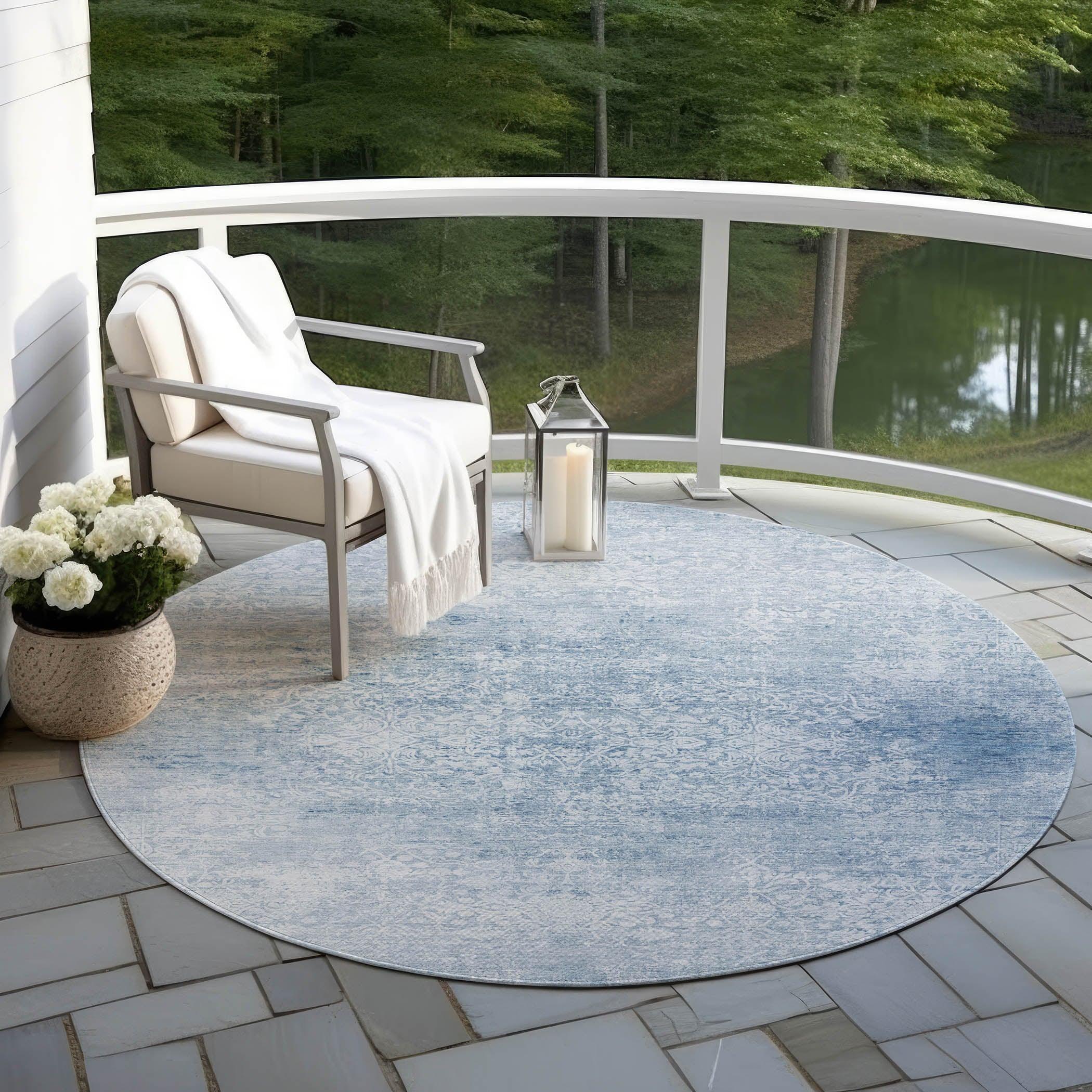Addison Rugs Kaelas Blue Washable Indoor-Outdoor Rug