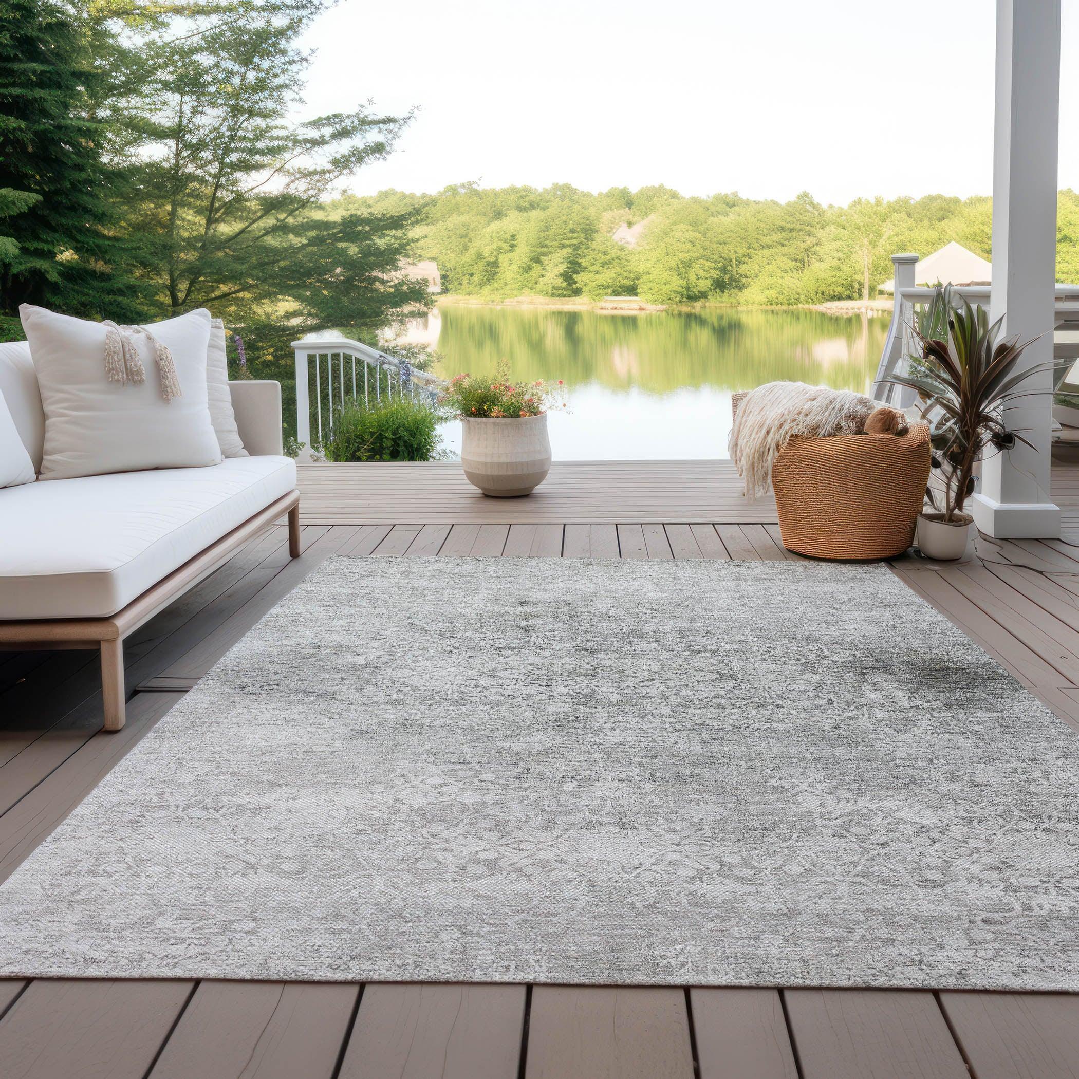 Addison Rugs Kaelas Gray Washable Indoor-Outdoor Rug