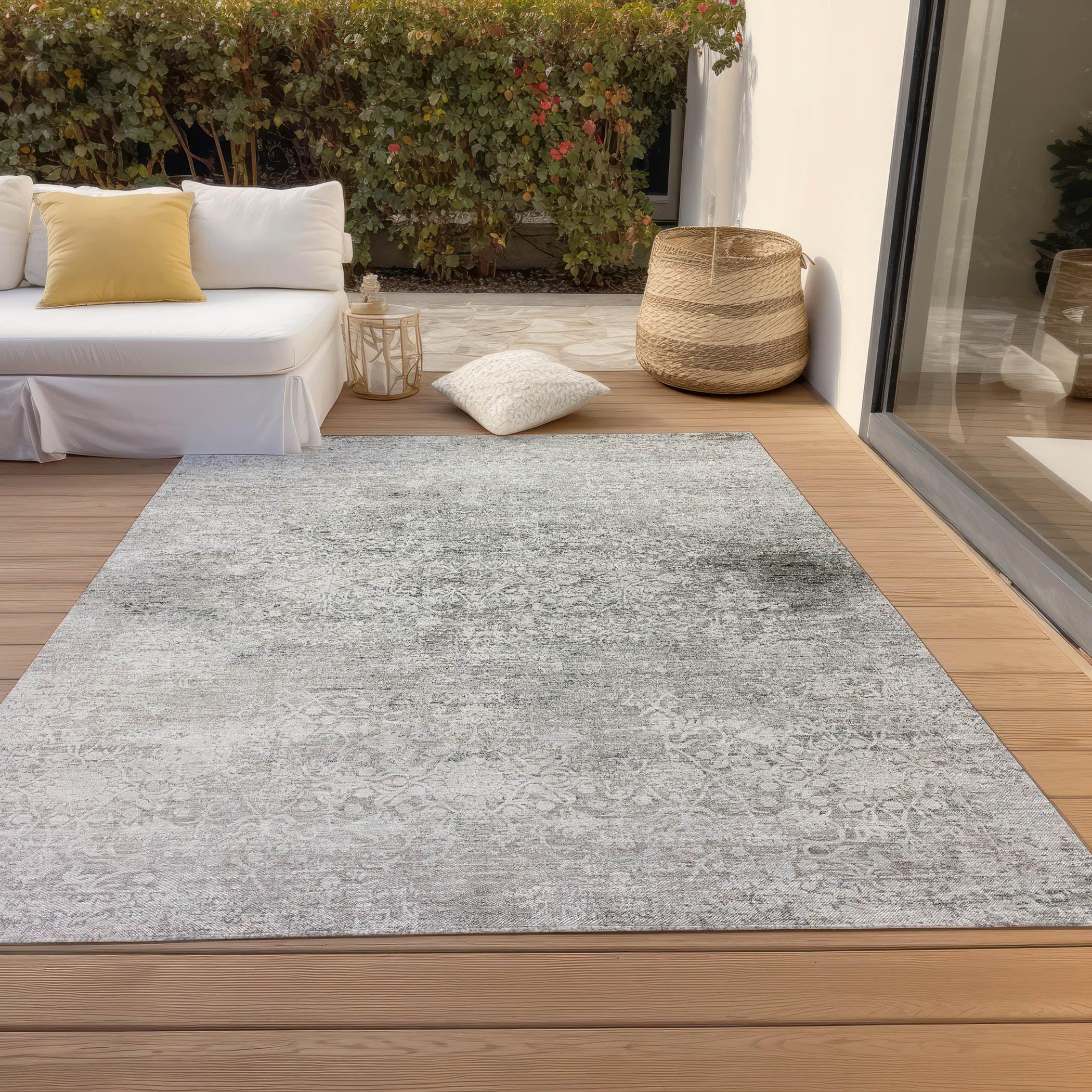 Addison Rugs Kaelas Gray Washable Indoor-Outdoor Rug
