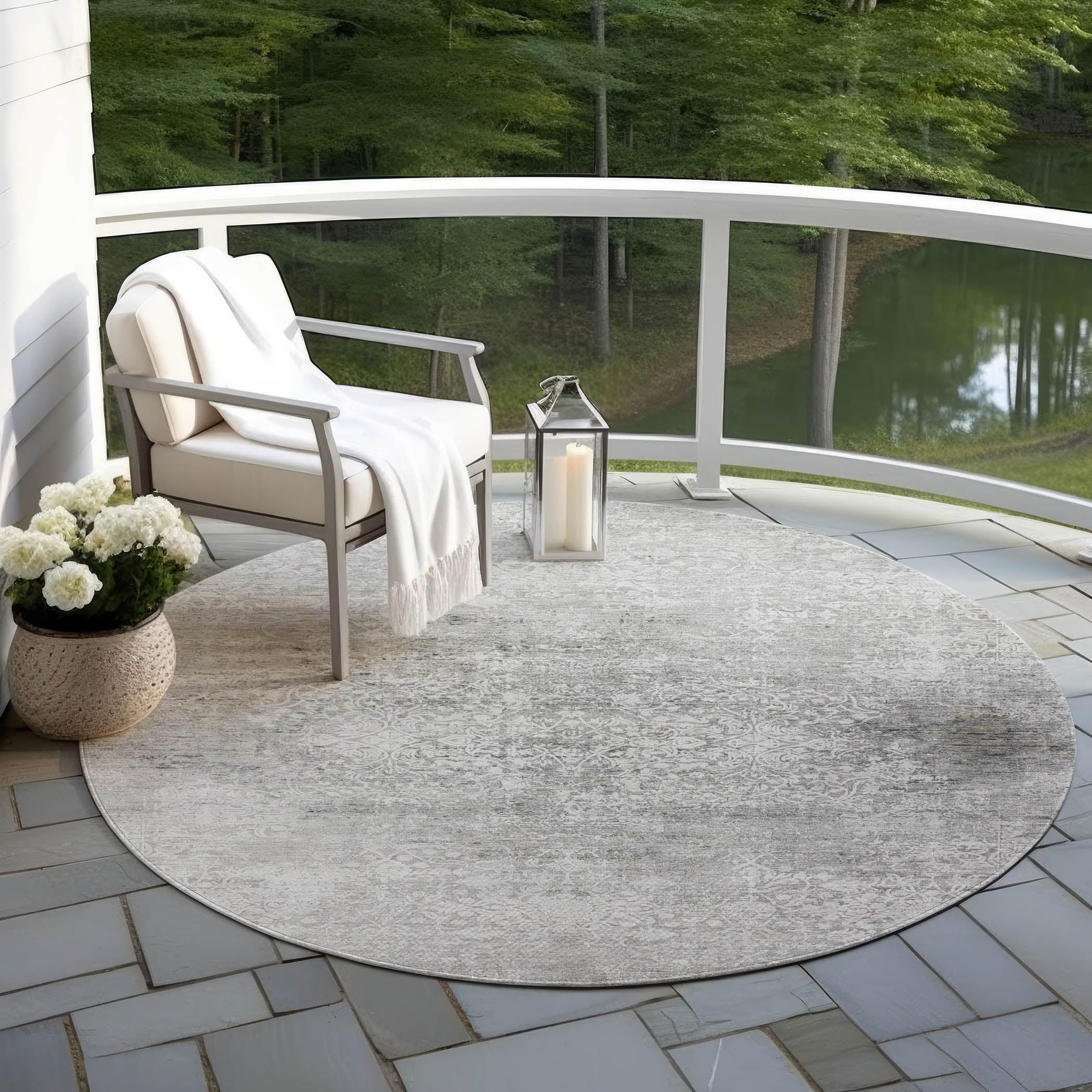 Addison Rugs Kaelas Gray Washable Indoor-Outdoor Rug
