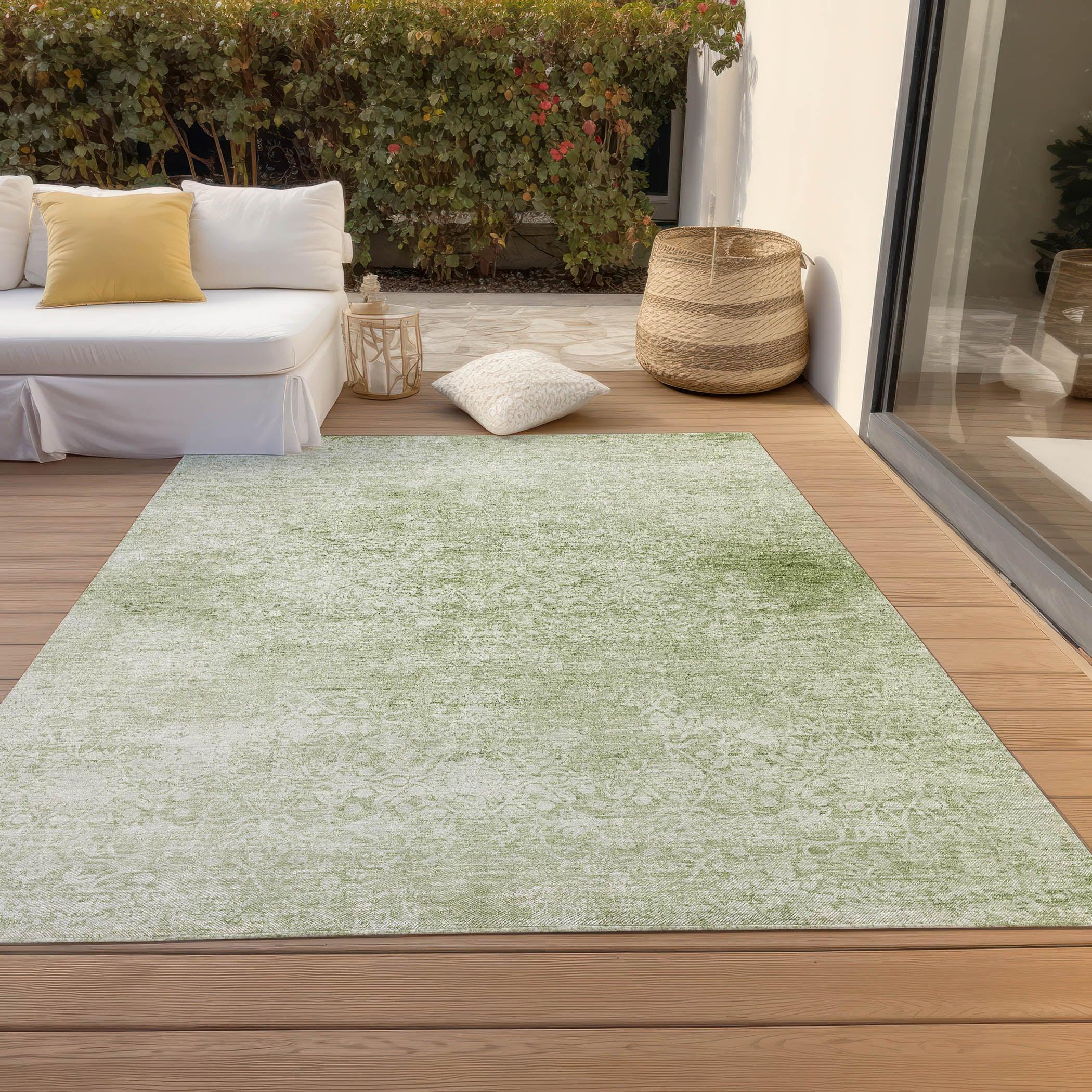Addison Rugs Kaelas Green Washable Indoor-Outdoor Rug