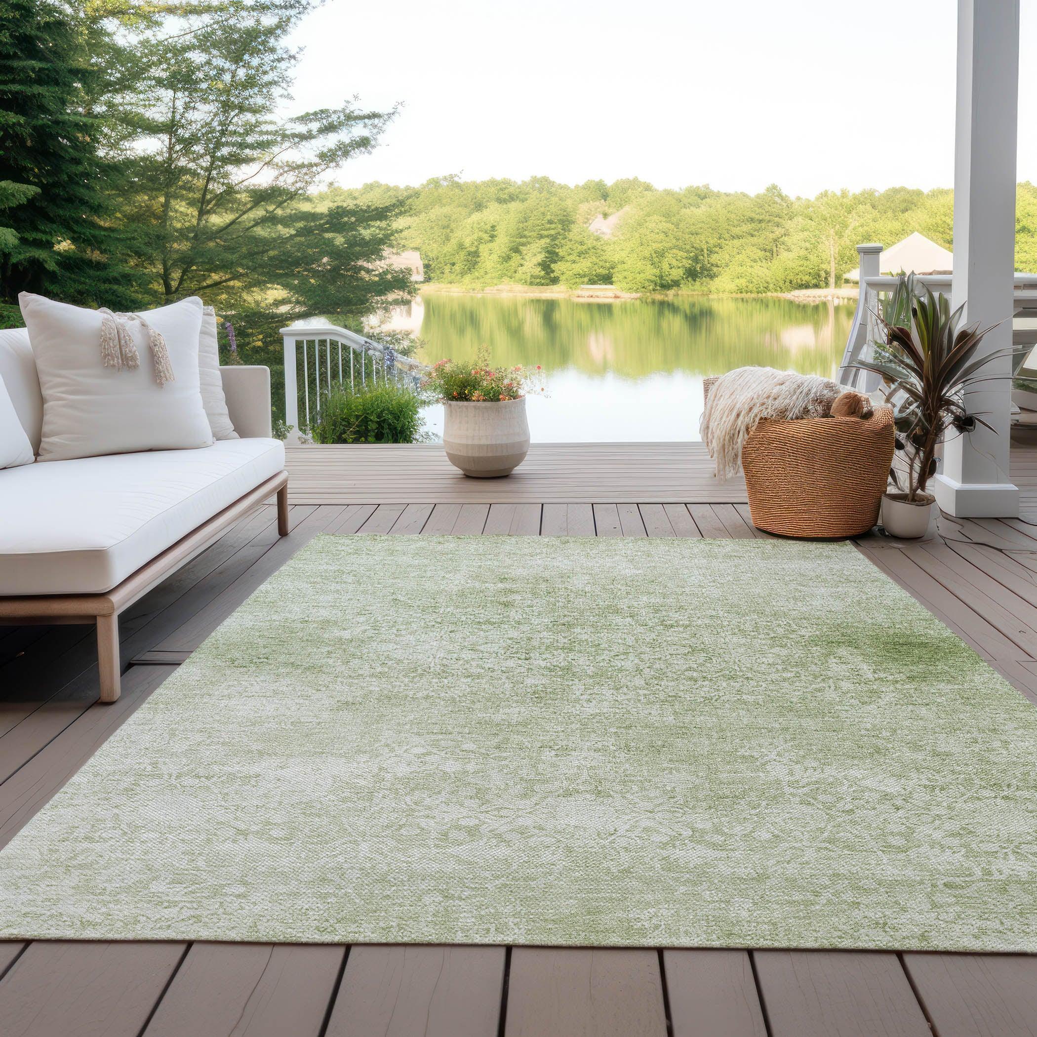 Addison Rugs Kaelas Green Washable Indoor-Outdoor Rug
