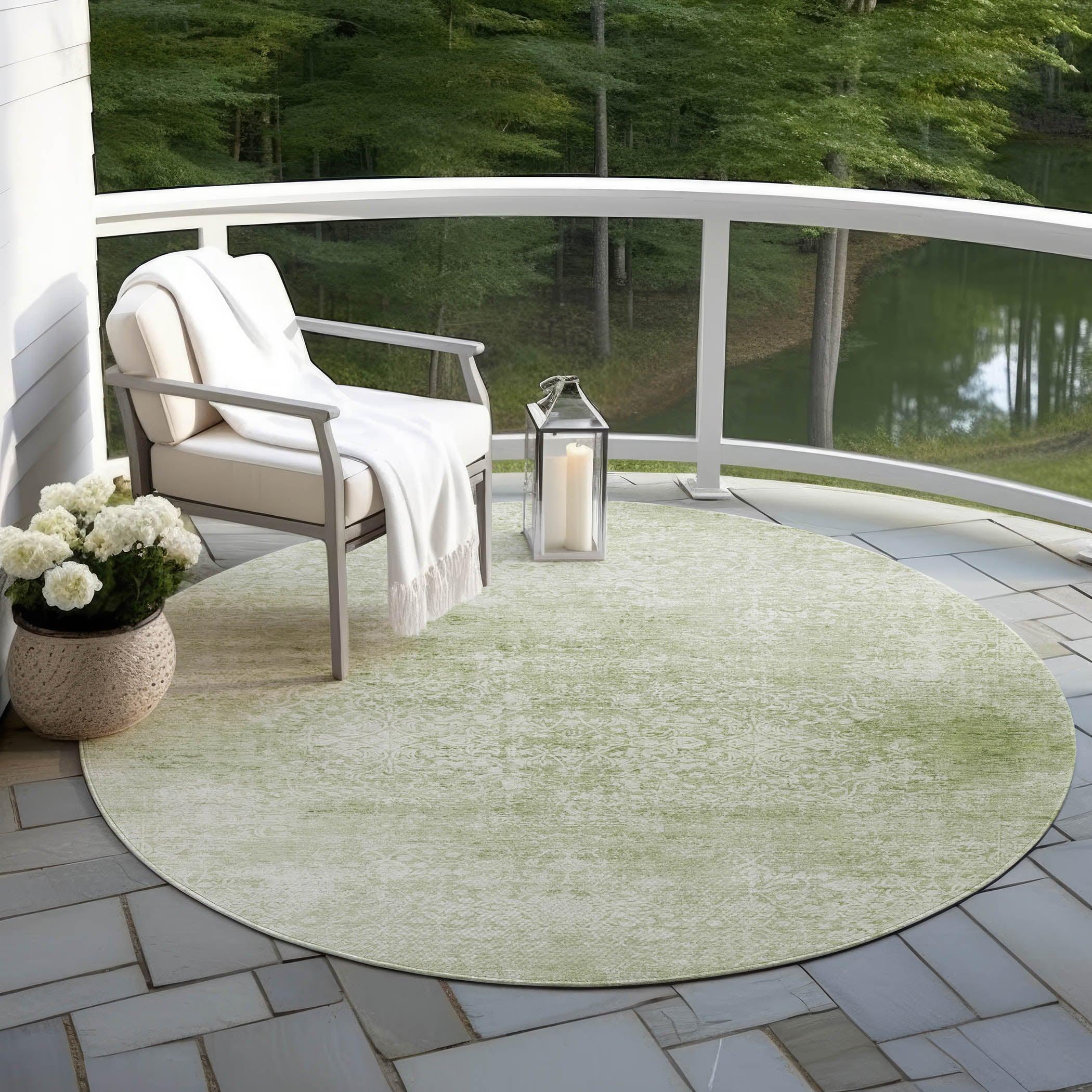Addison Rugs Kaelas Green Washable Indoor-Outdoor Rug