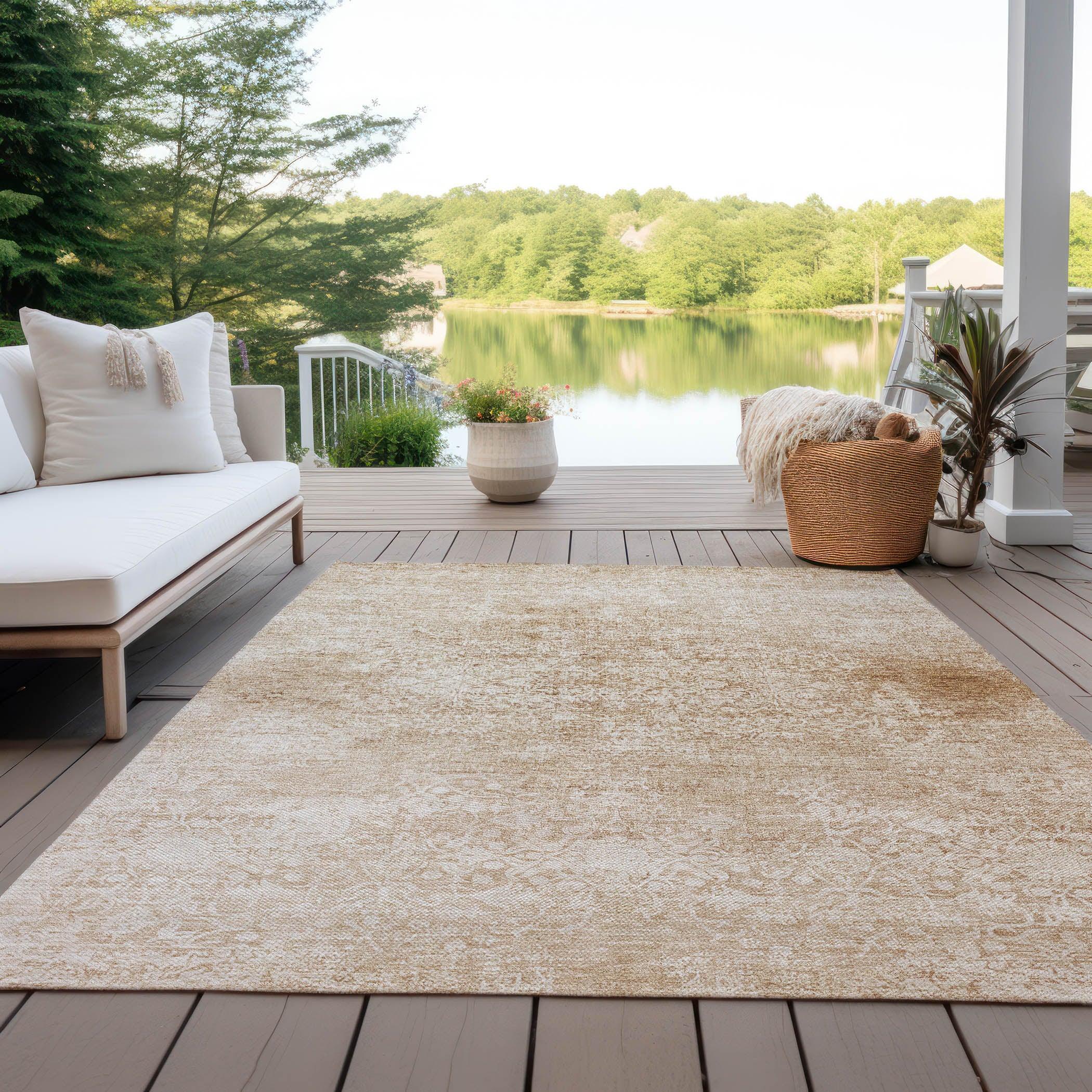 Addison Rugs Kaelas Orange Washable Indoor-Outdoor Rug