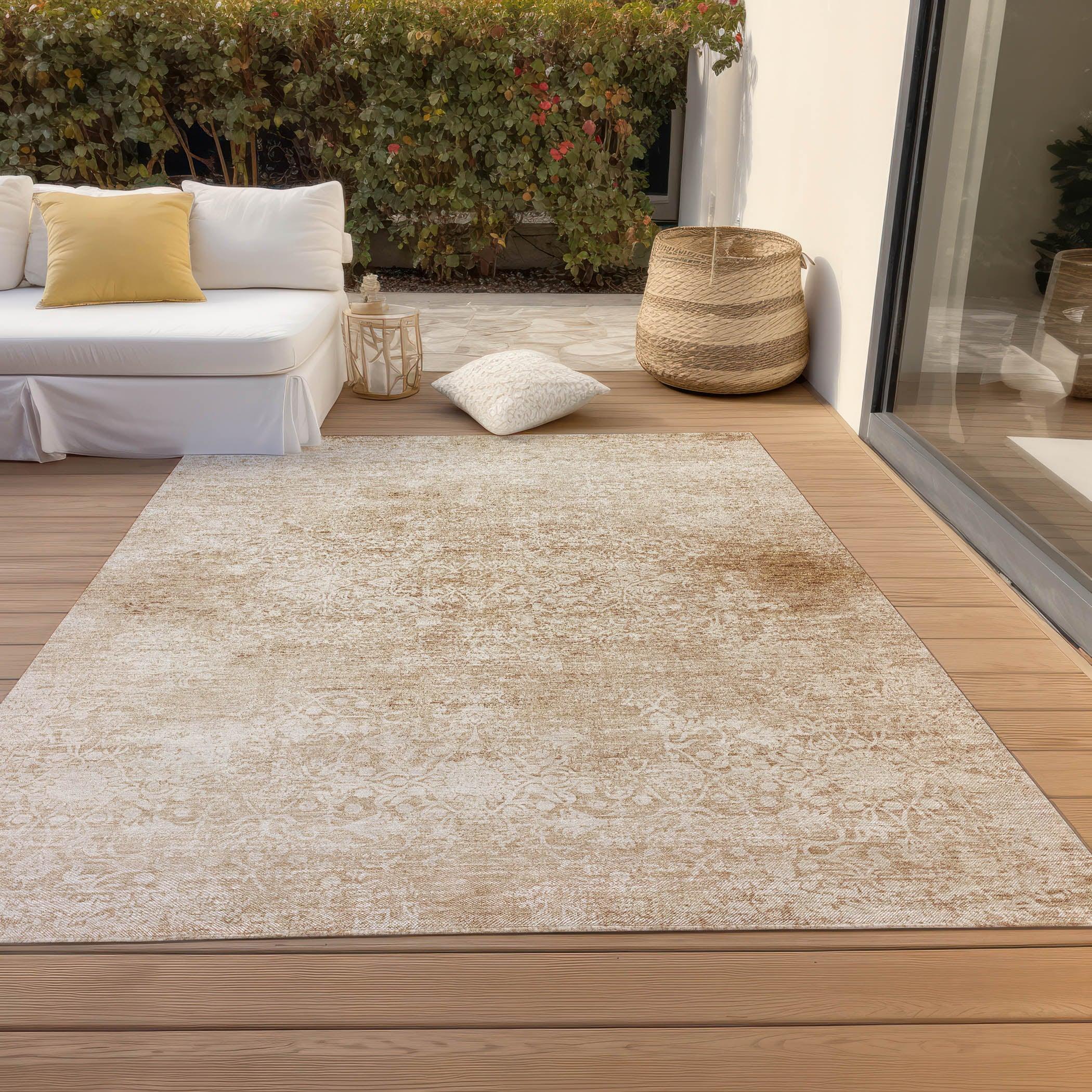 Addison Rugs Kaelas Orange Washable Indoor-Outdoor Rug