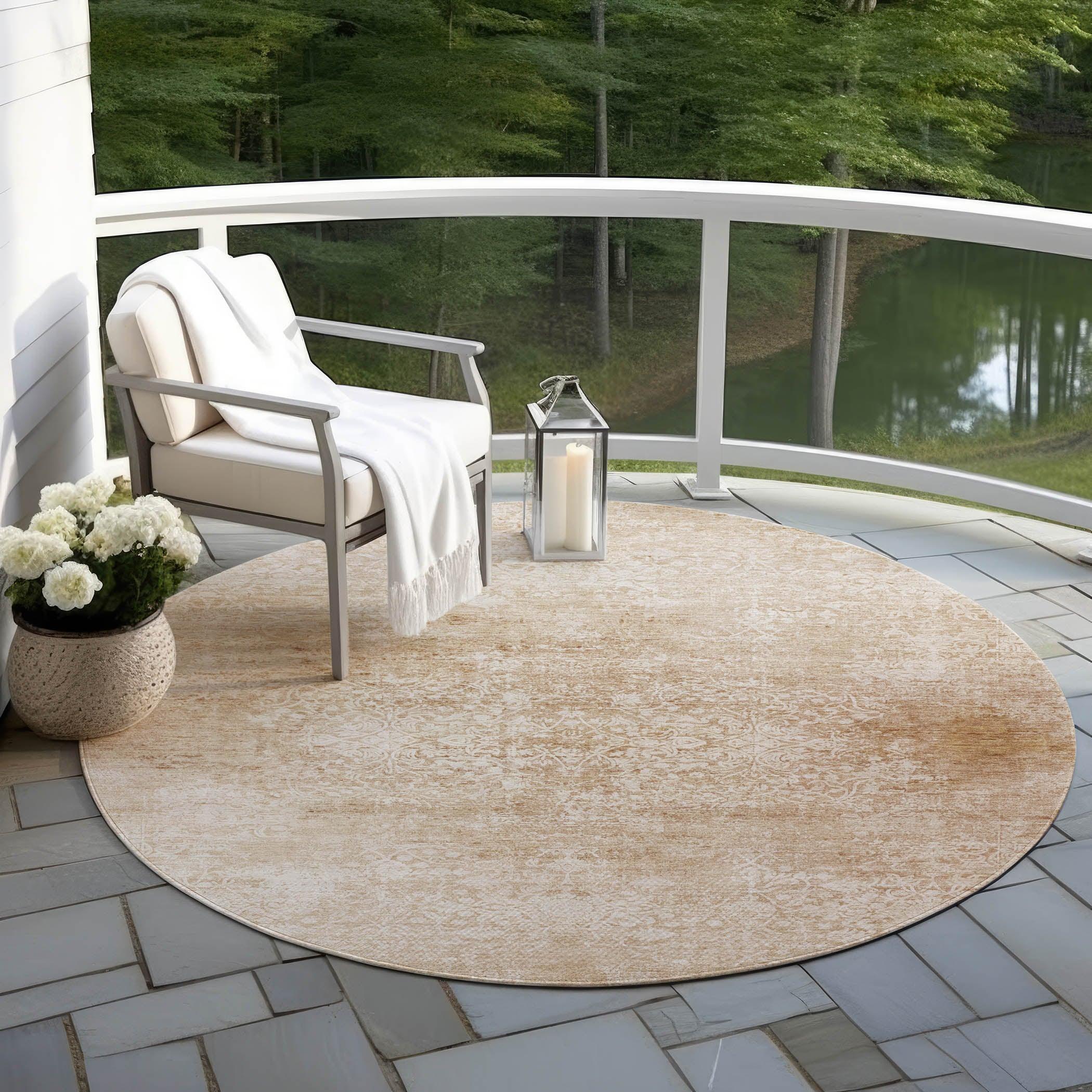 Addison Rugs Kaelas Orange Washable Indoor-Outdoor Rug