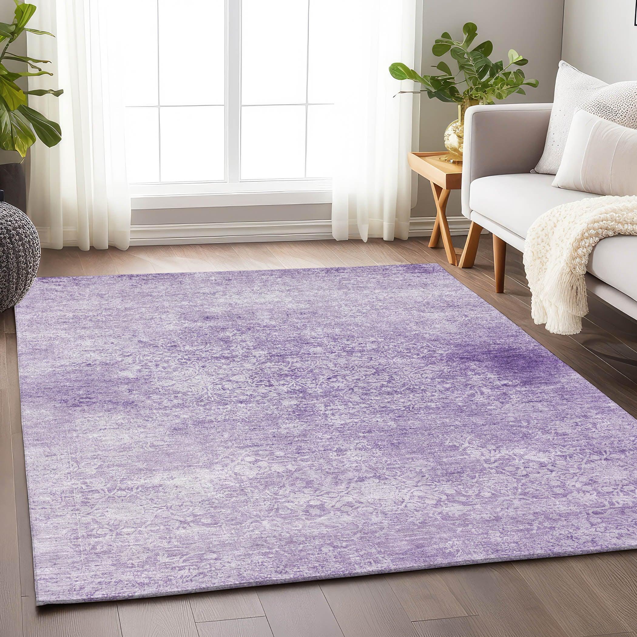 Addison Rugs Kaelas Purple Washable Indoor-Outdoor Rug