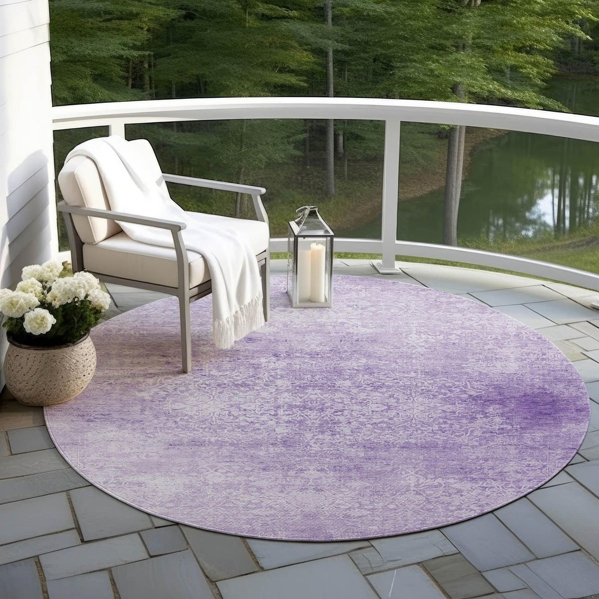 Addison Rugs Kaelas Purple Washable Indoor-Outdoor Rug