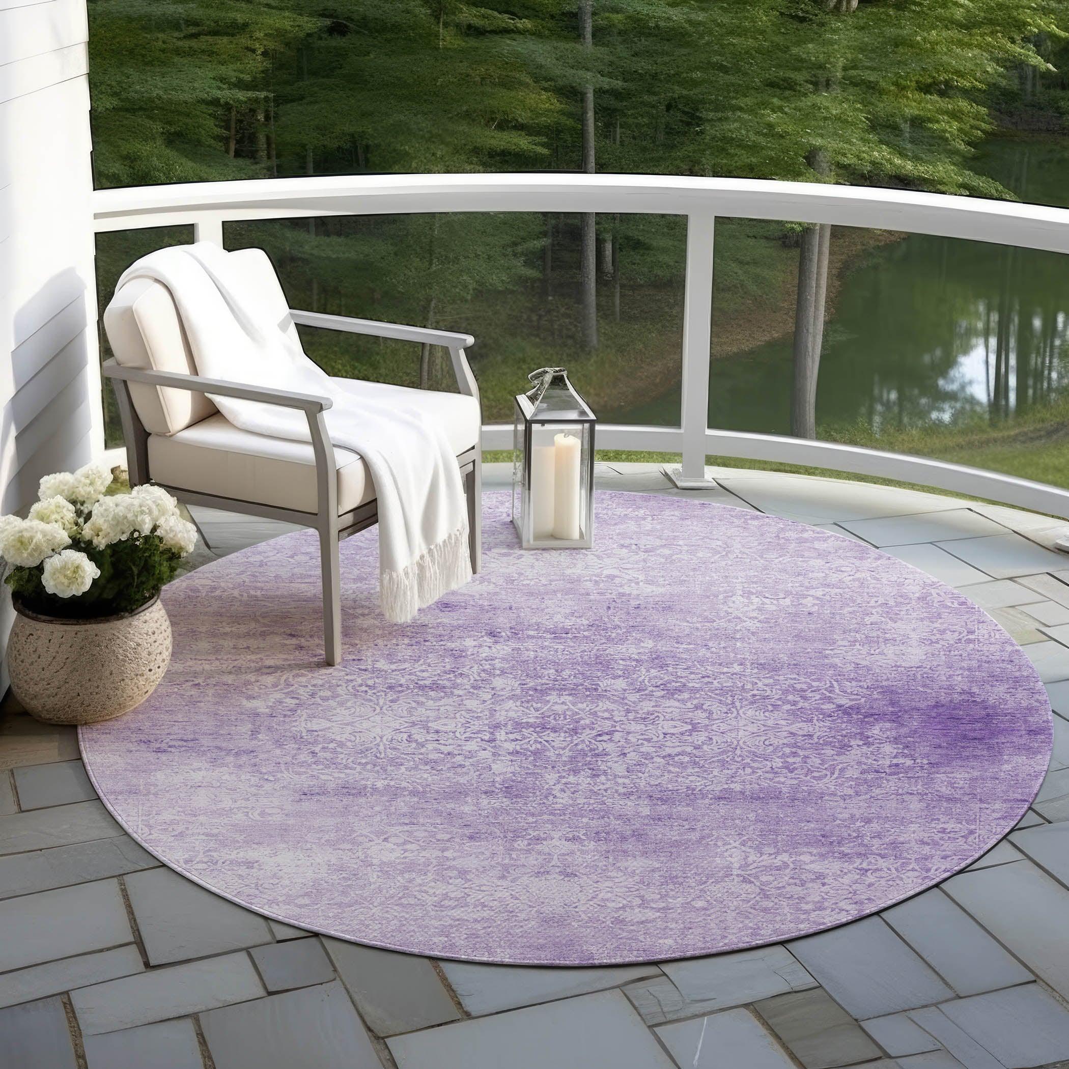 Addison Rugs Kaelas Purple Washable Indoor-Outdoor Rug