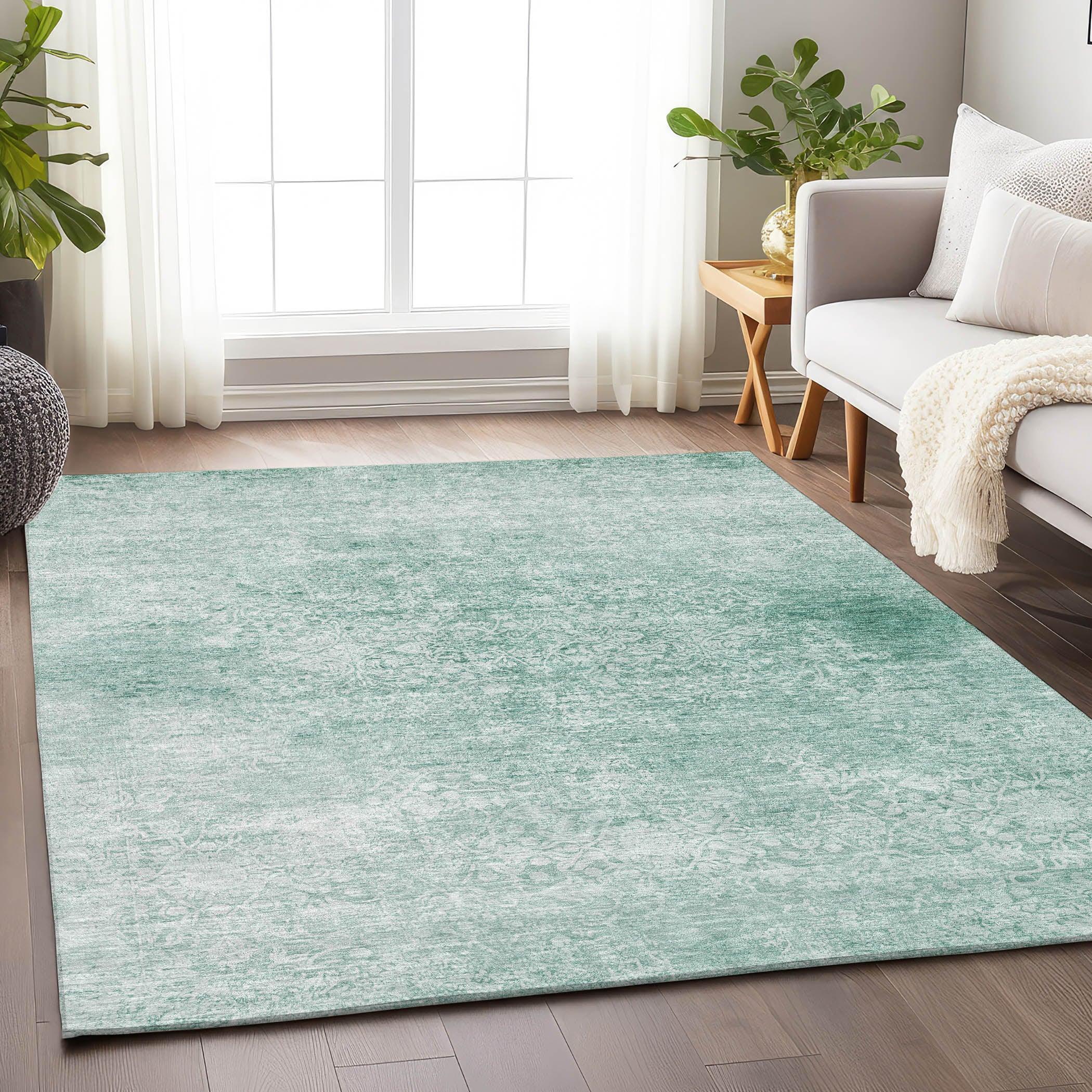Addison Rugs Kaelas Teal Washable Indoor-Outdoor Rug