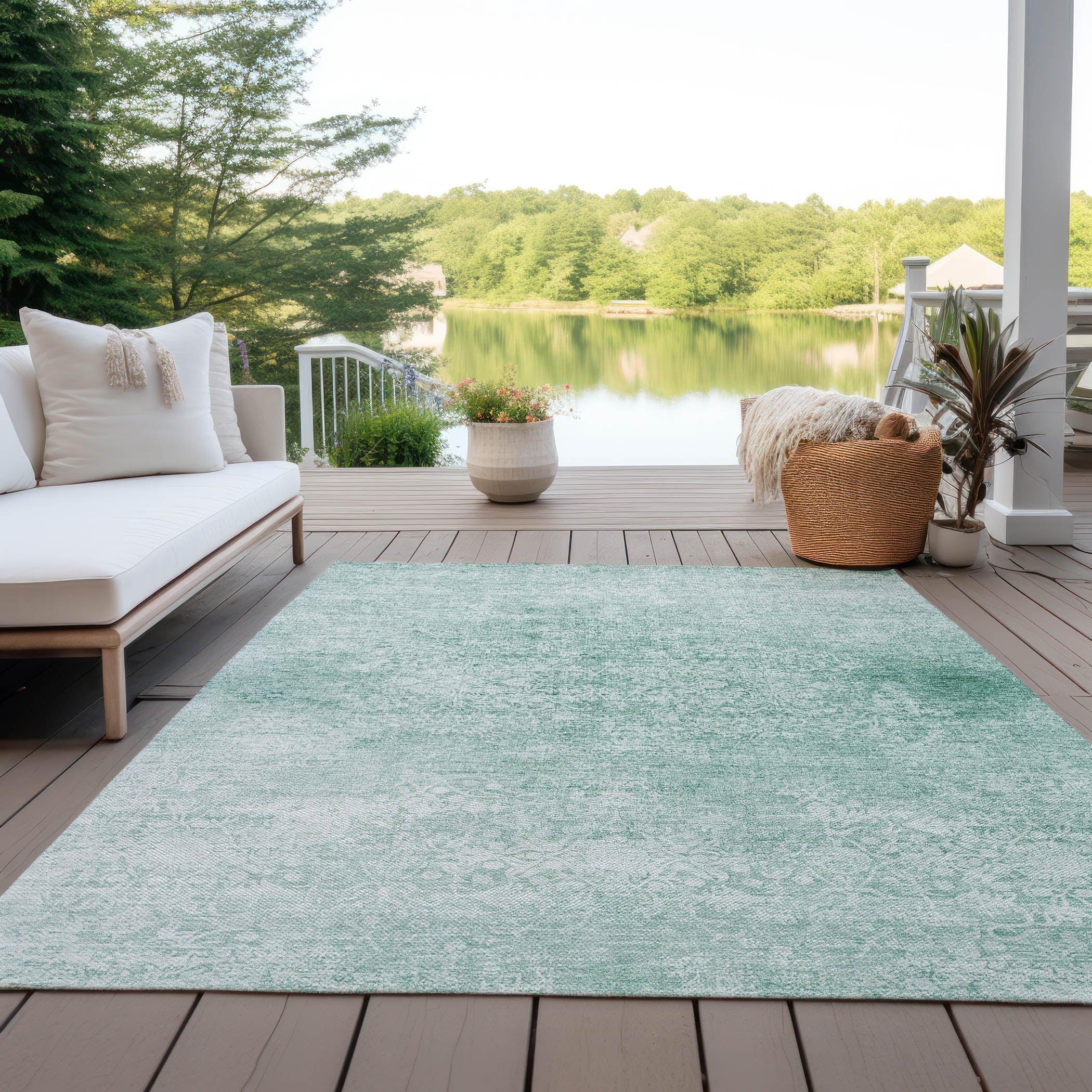 Addison Rugs Kaelas Teal Washable Indoor-Outdoor Rug