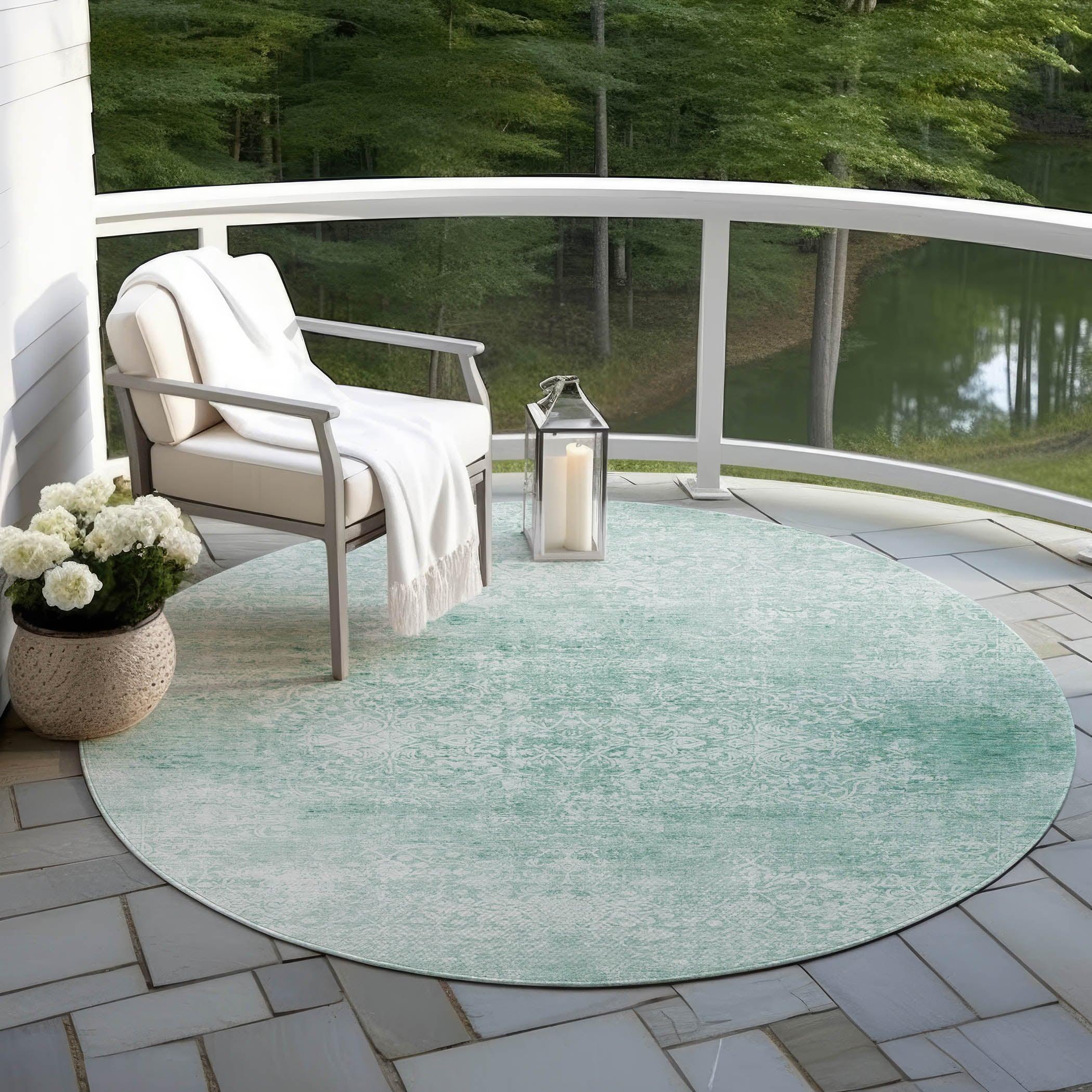Addison Rugs Kaelas Teal Washable Indoor-Outdoor Rug