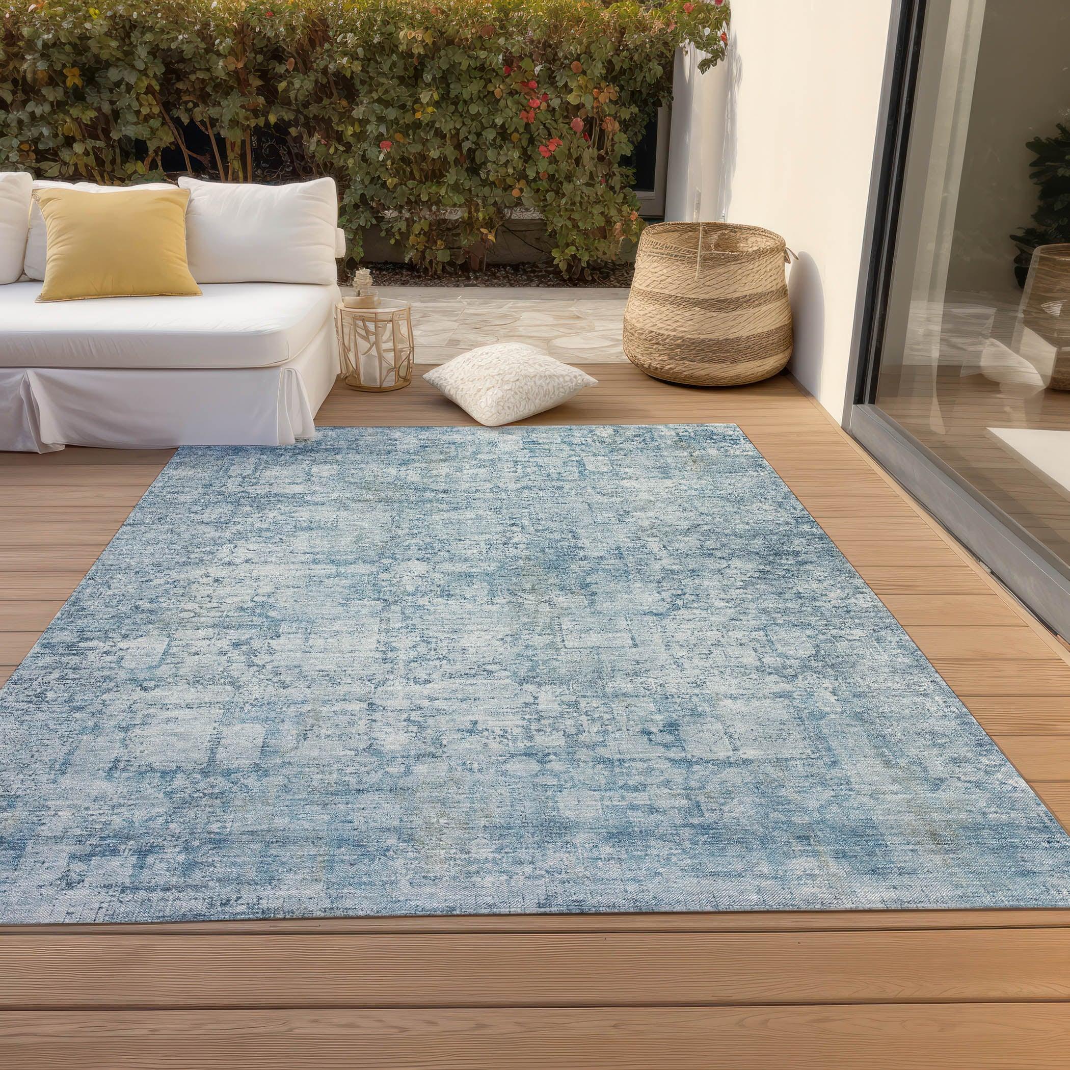 Addison Rugs Kaelien Blue Washable Indoor-Outdoor Rug