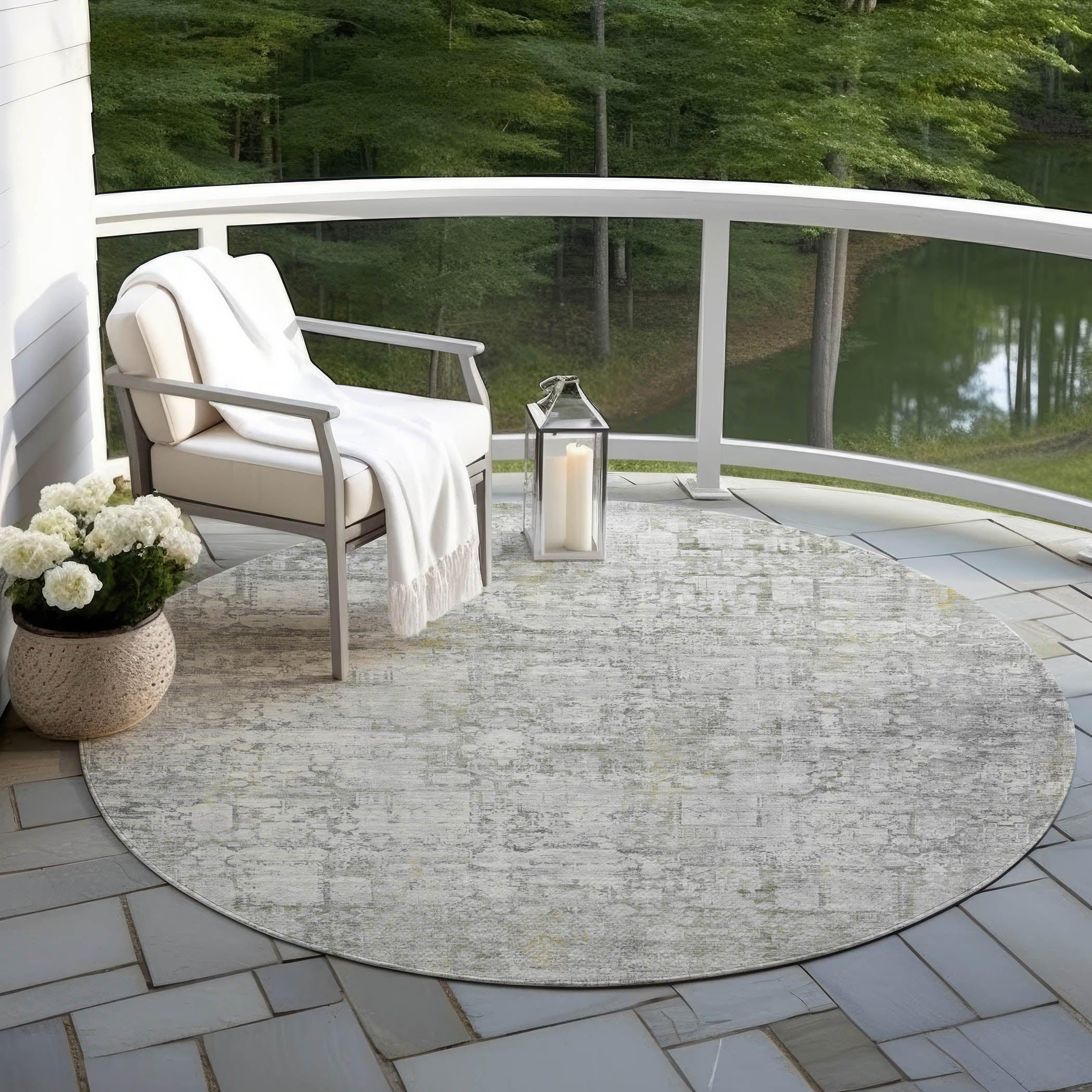 Addison Rugs Kaelien Gray Washable Indoor-Outdoor Rug