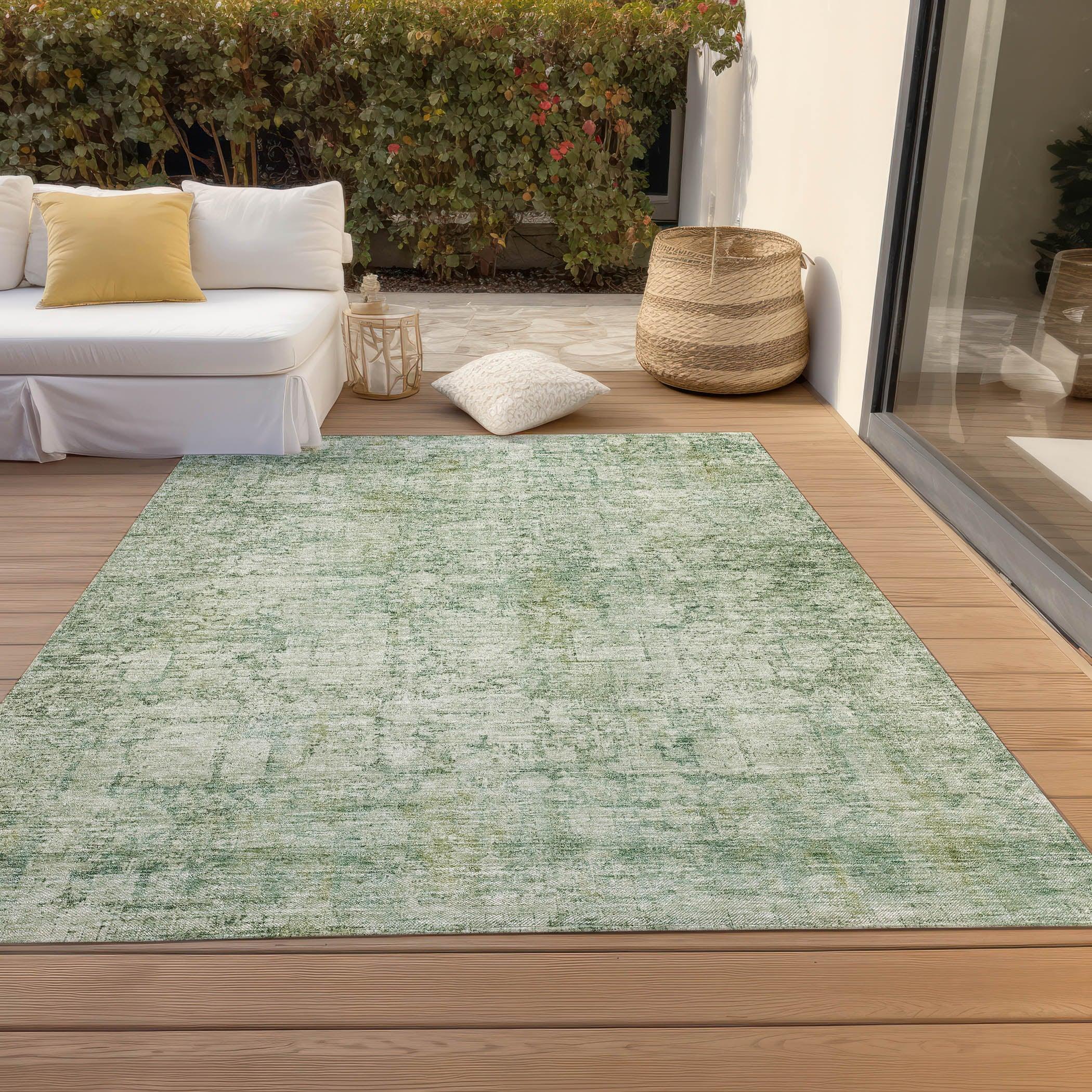 Addison Rugs Kaelien Green Washable Indoor-Outdoor Rug