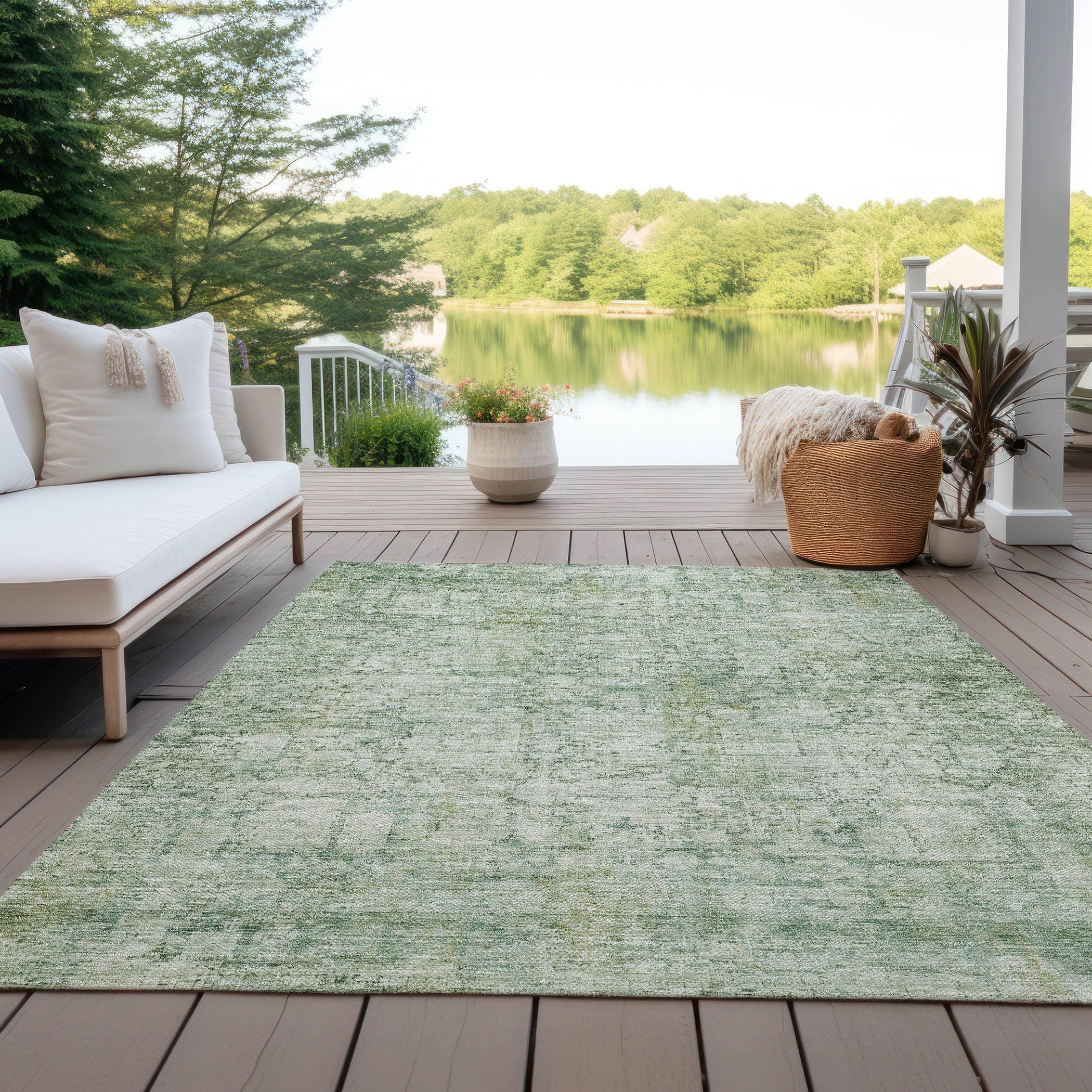 Addison Rugs Kaelien Green Washable Indoor-Outdoor Rug