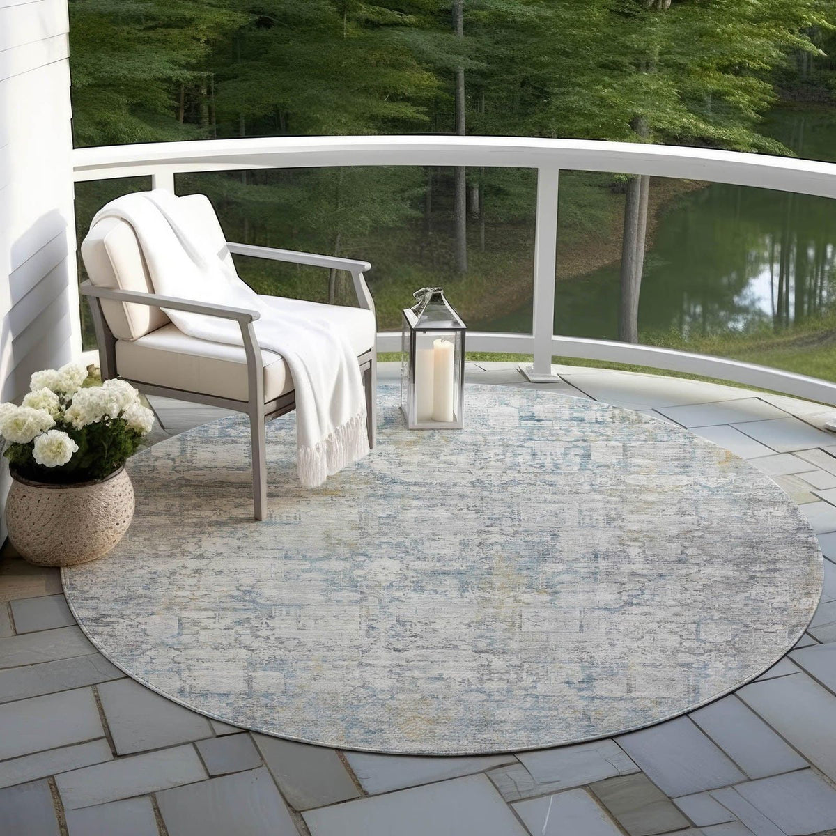 Addison Rugs Kaelien Ivory Washable Indoor-Outdoor Rug