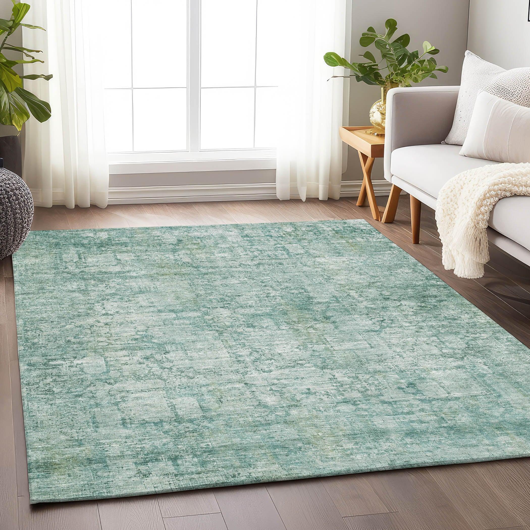 Addison Rugs Kaelien Teal Washable Indoor-Outdoor Rug
