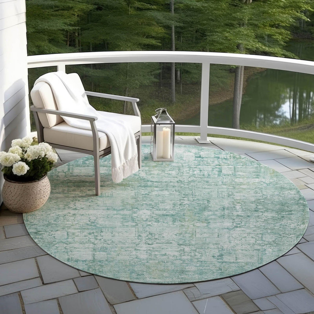 Addison Rugs Kaelien Teal Washable Indoor-Outdoor Rug