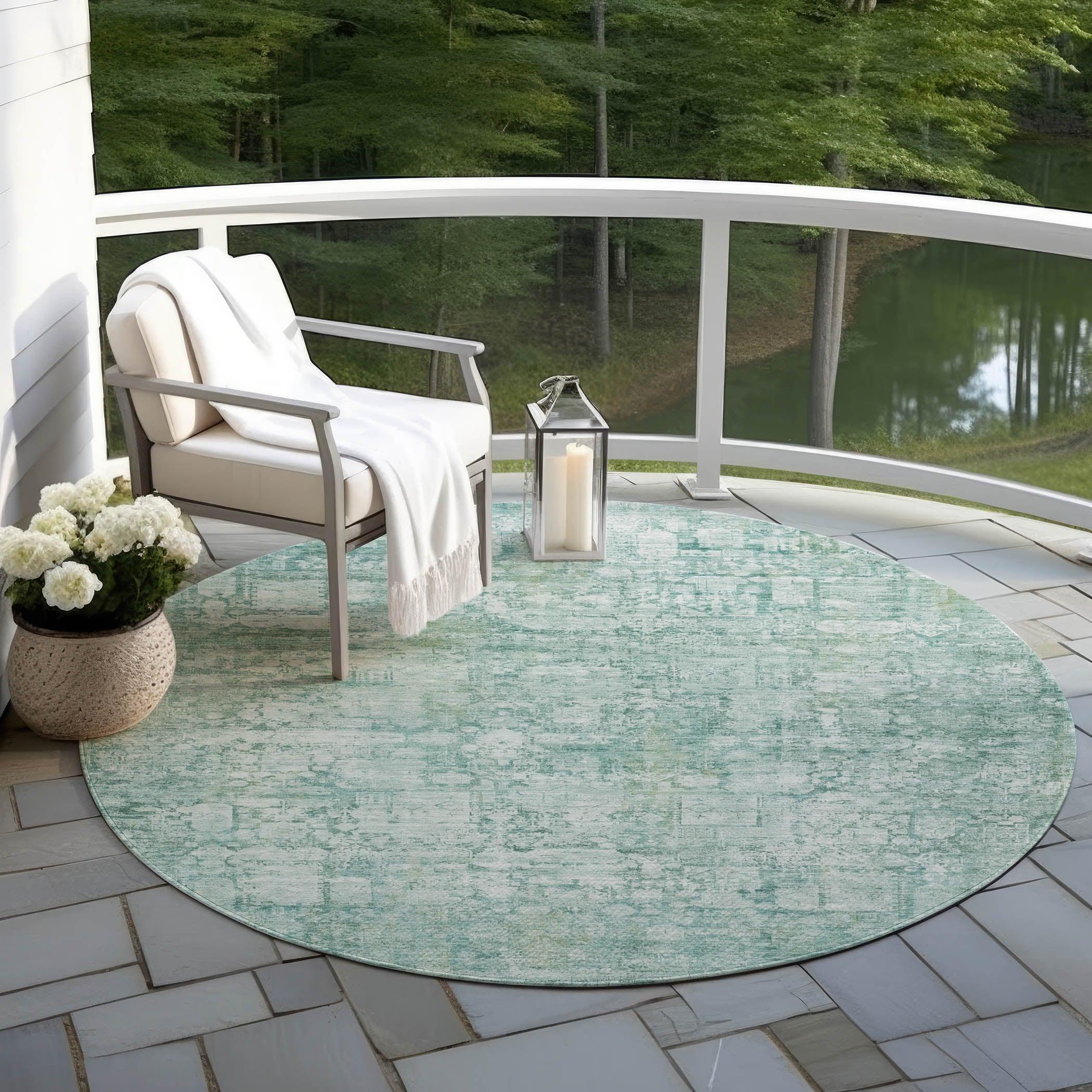 Addison Rugs Kaelien Teal Washable Indoor-Outdoor Rug