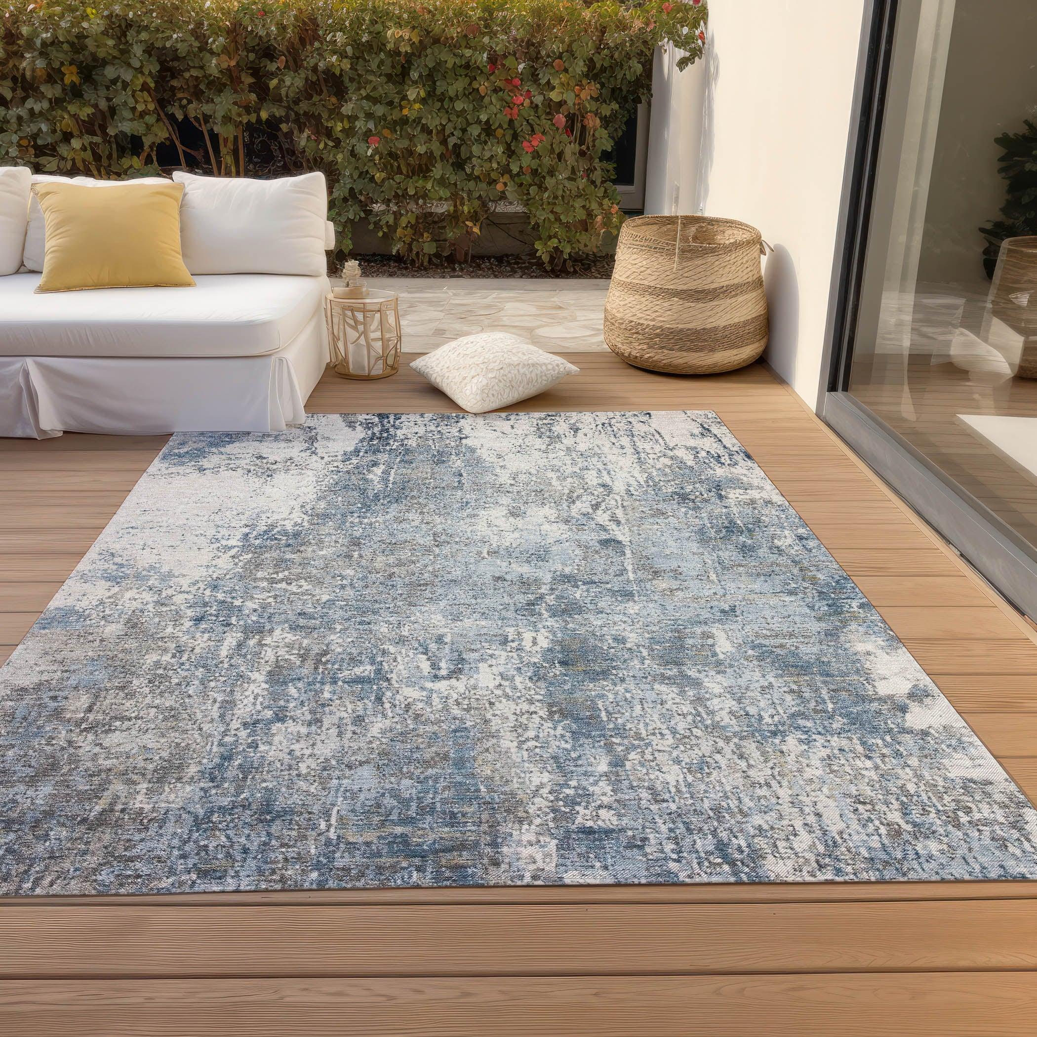Addison Rugs Kaelion Blue Washable Indoor-Outdoor Rug