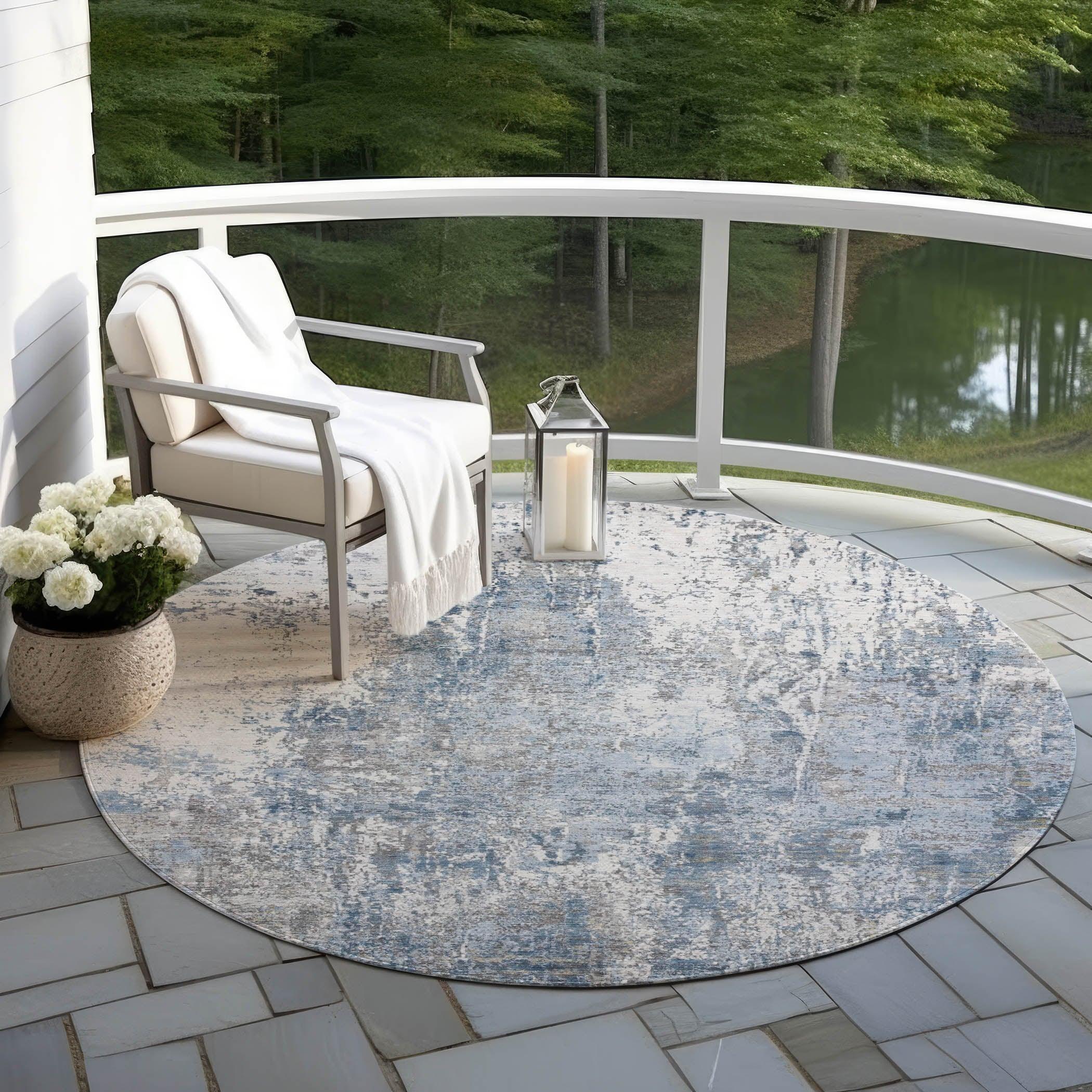 Addison Rugs Kaelion Blue Washable Indoor-Outdoor Rug