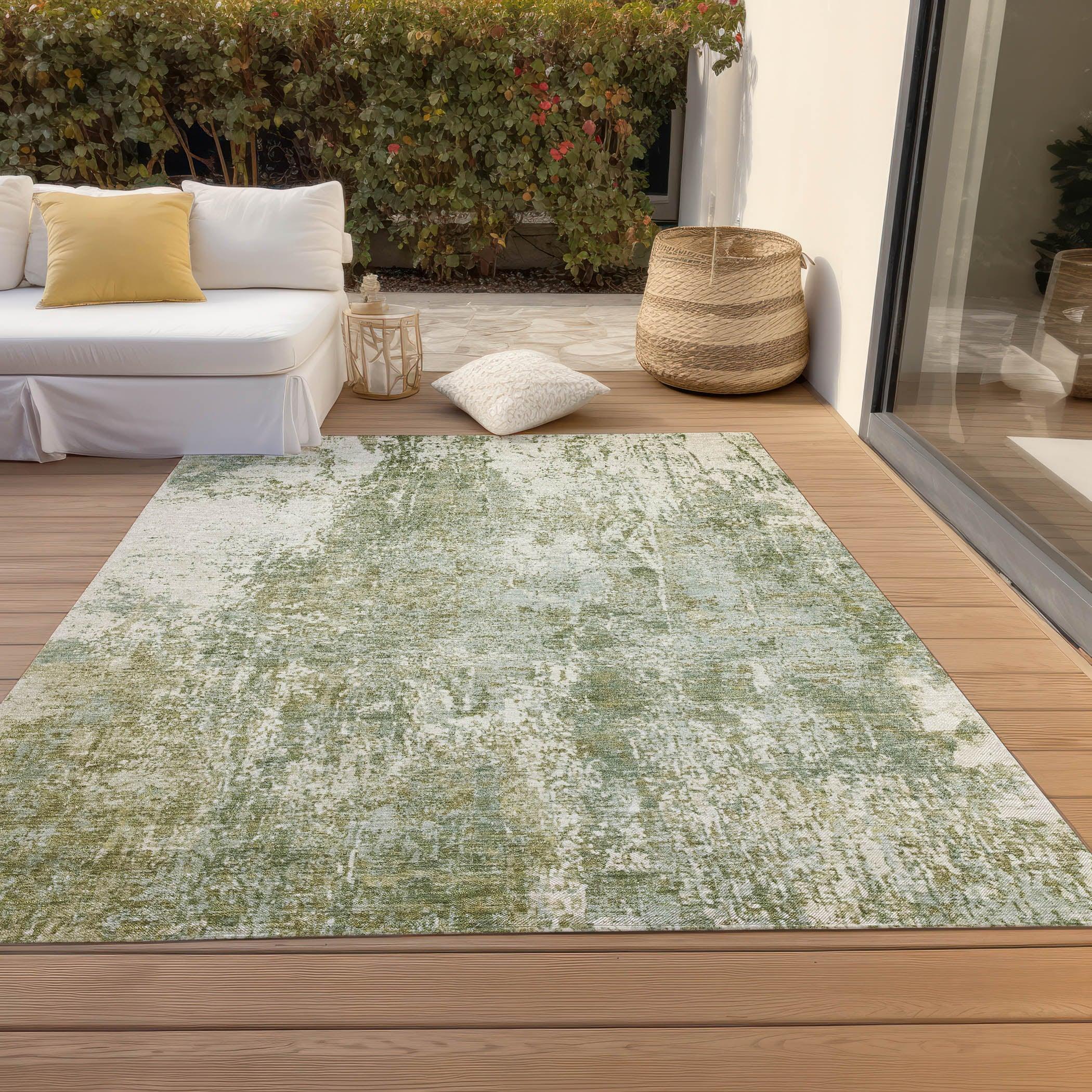 Addison Rugs Kaelion Green Washable Indoor-Outdoor Rug