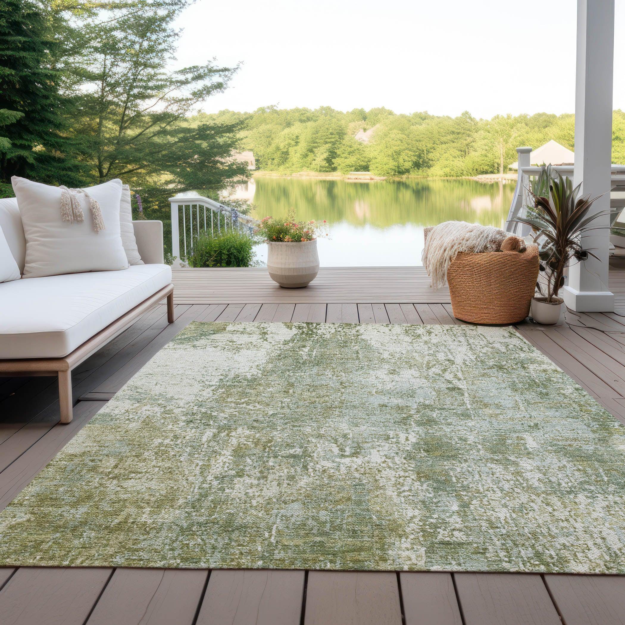 Addison Rugs Kaelion Green Washable Indoor-Outdoor Rug