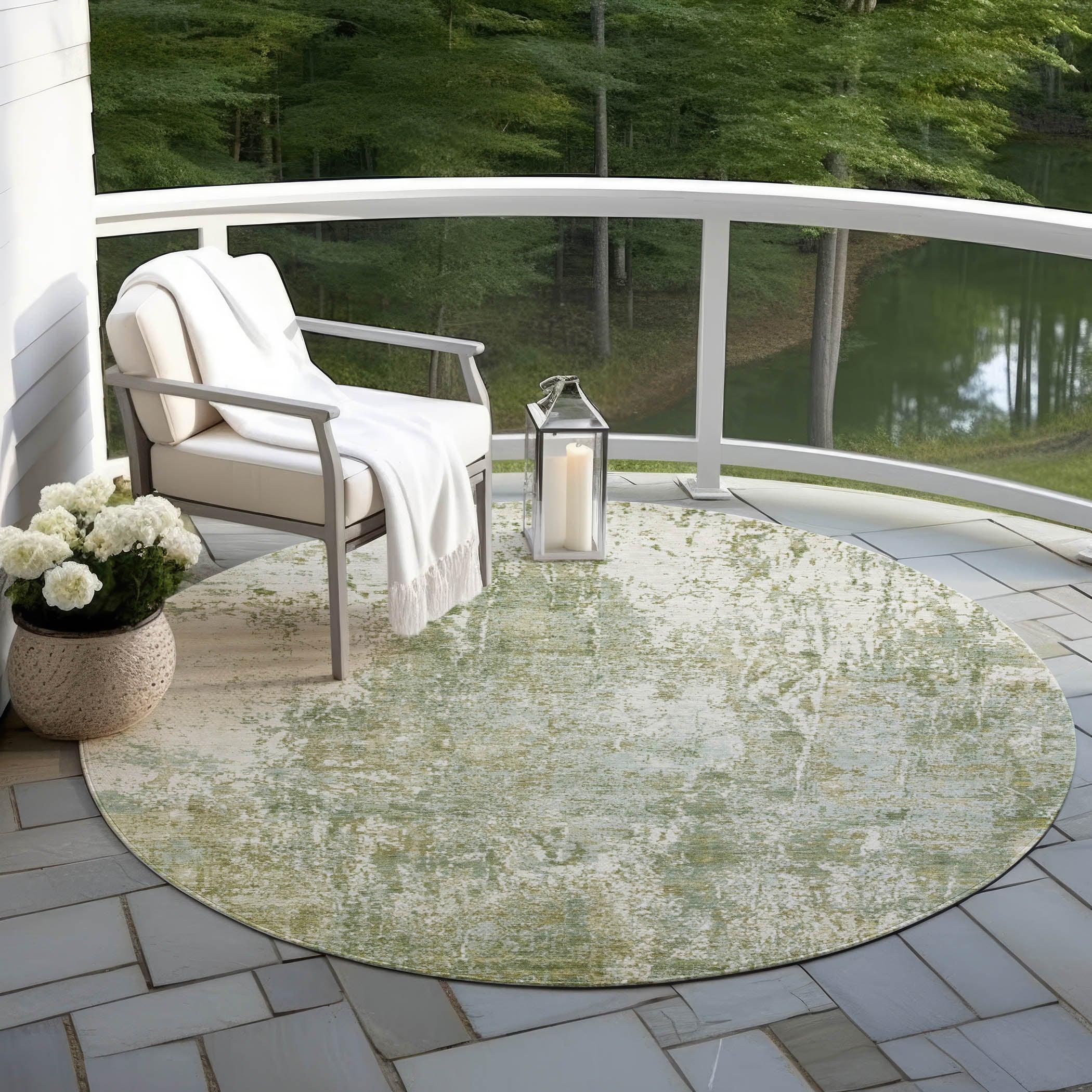 Addison Rugs Kaelion Green Washable Indoor-Outdoor Rug