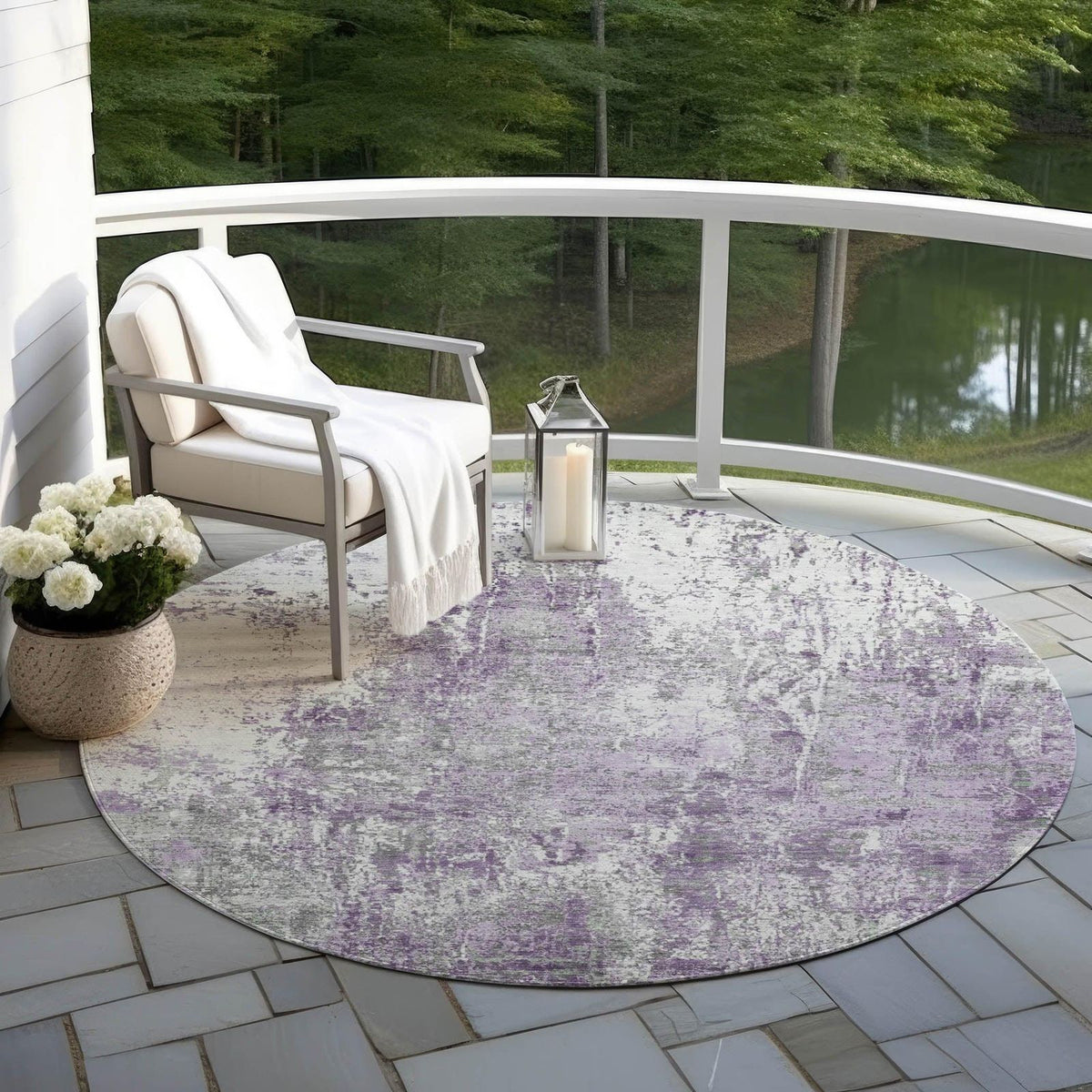 Addison Rugs Kaelion Purple Washable Indoor-Outdoor Rug