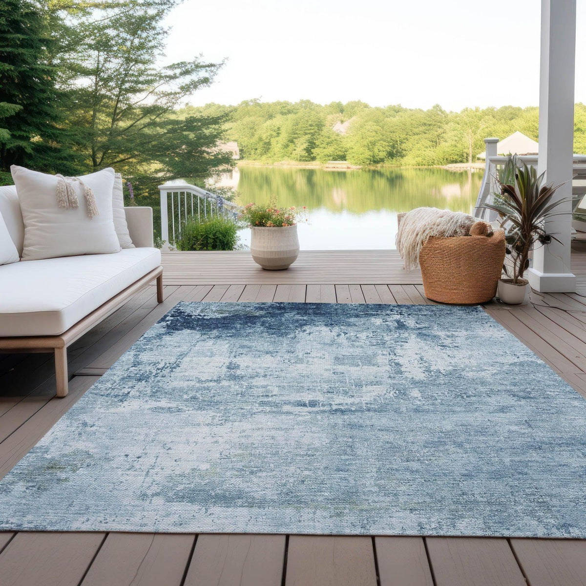 Addison Rugs Kaelira Blue Washable Indoor-Outdoor Rug
